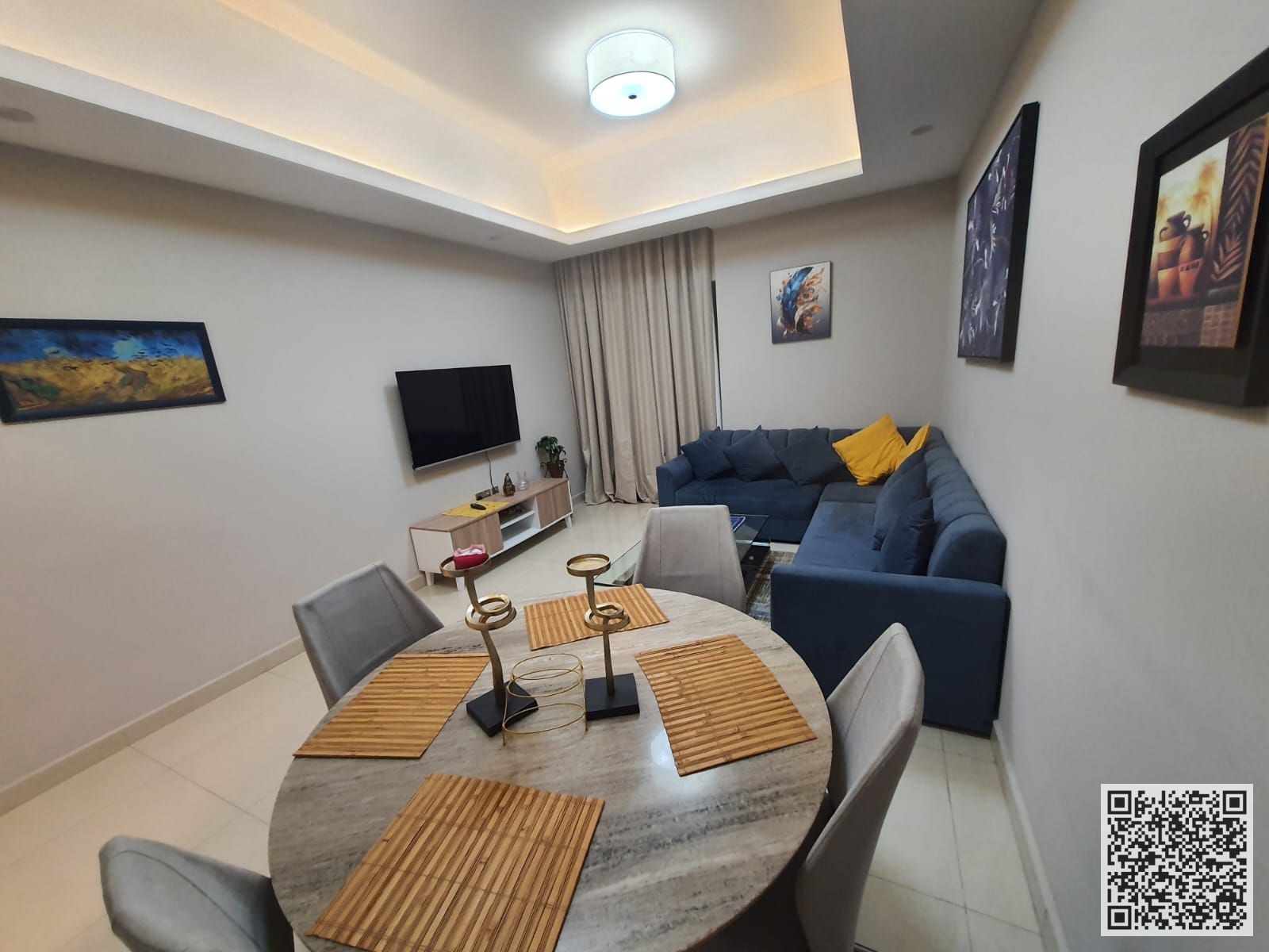 The most luxurious and elegant one-bedroom apartment, fully furnished with brand new, high-end furniture, with a gym, swimming pool, and private parki