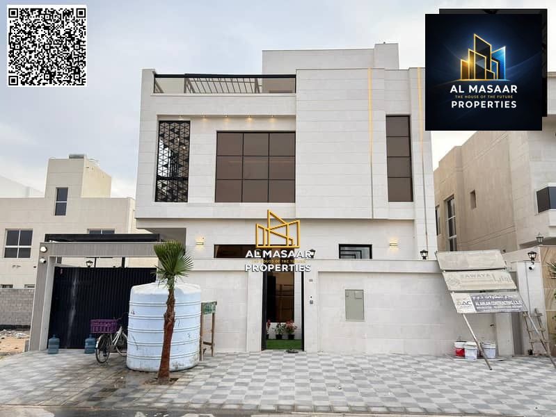 Villa for sale in Al Bahia, two floors and a rooftop, with a swimming pool, ready to move in. Freehold ownership for all nationalities, including regi