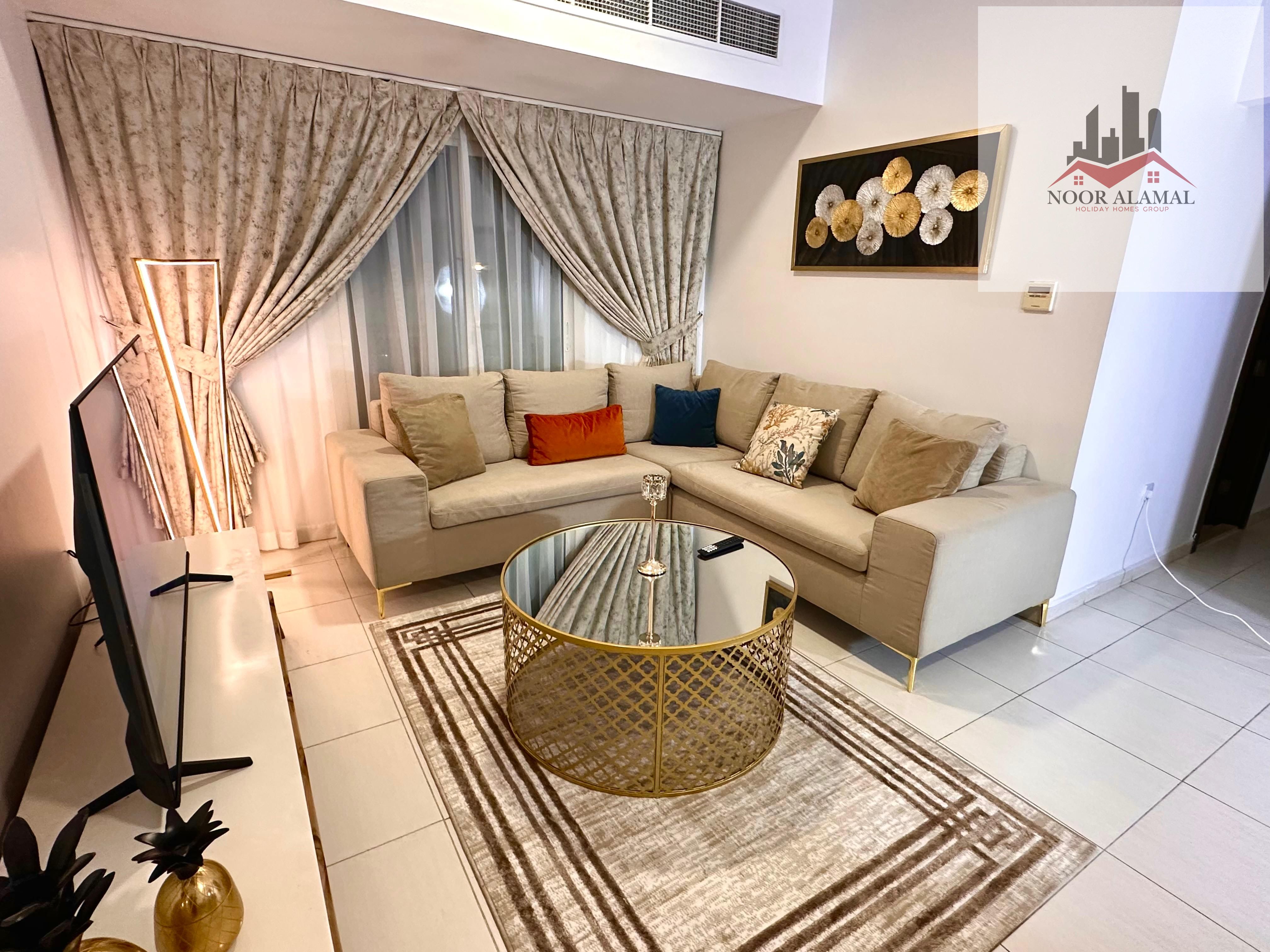 Sharjah Muwailih Super Lux furnished apartment, second occupant, two rooms, a hall, a kitchen, two bathrooms and a balcony. The price is 6500