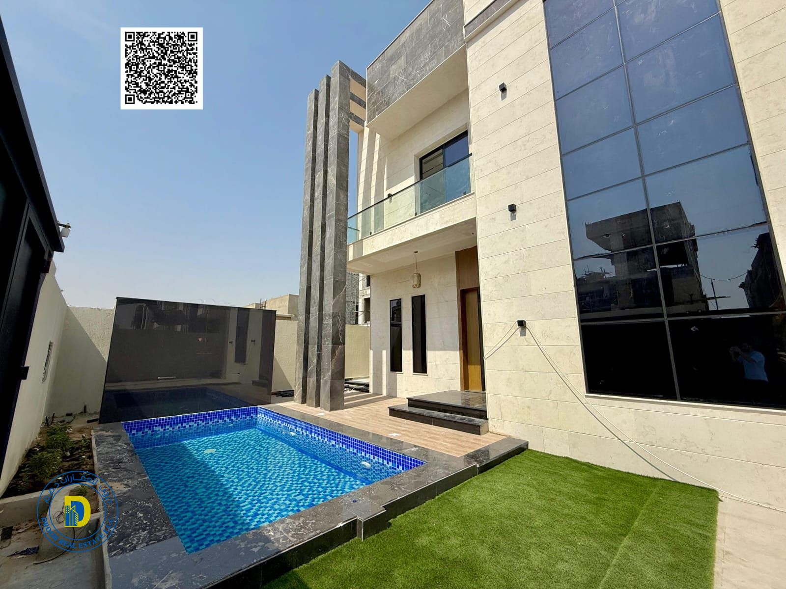 At an unbeatable price in Al Bahia, a villa with personal finishing, 4 bedrooms and a swimming pool, including registration fees, in a prime location.