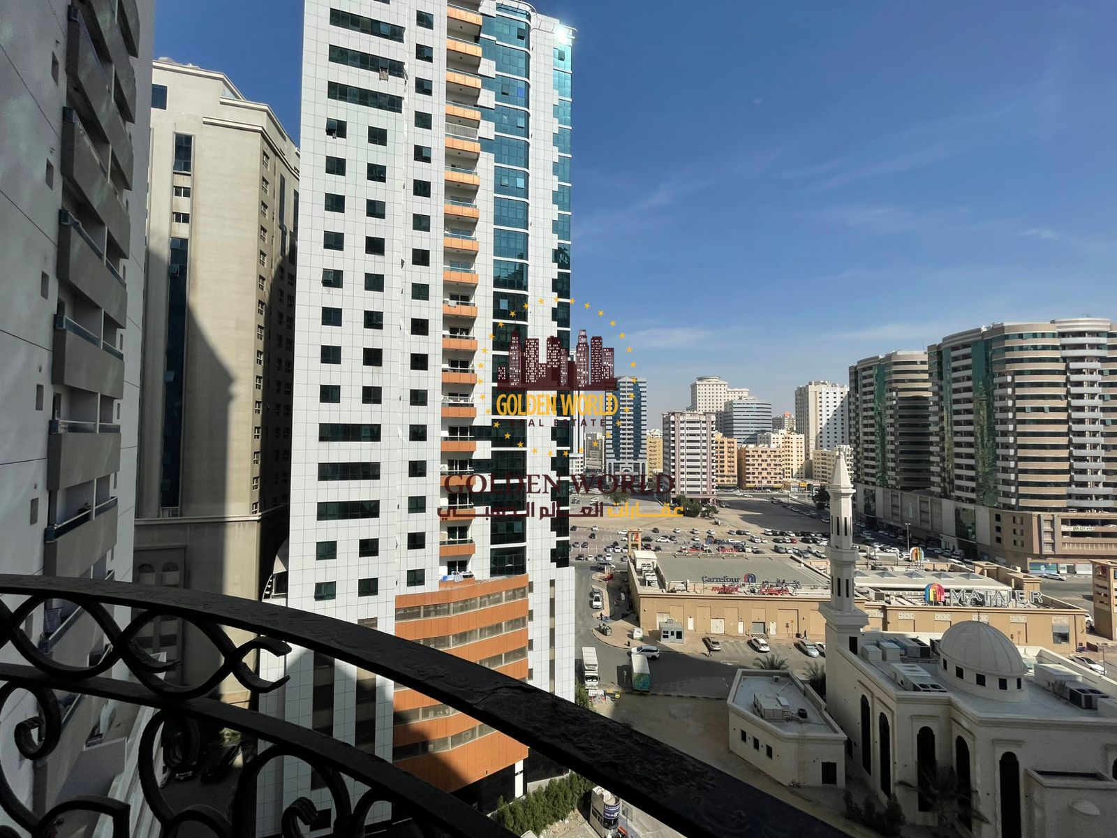 Al Taawun | 3BR hall, open view, 1 master, 3 baths, built-in wardrobes, gym, pool, kids area. Rent 58K.