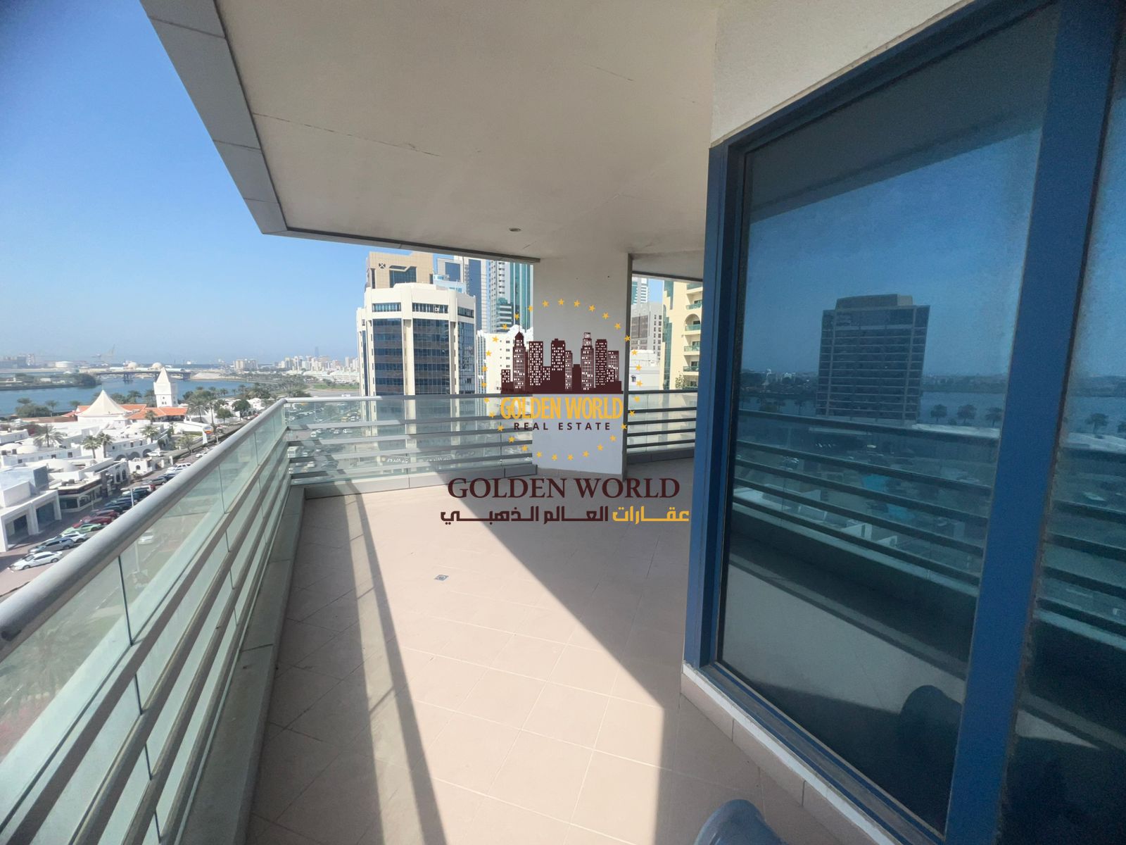 Al Majaz 1 | Large 3BR hall, big balcony, sea view, master maid room, 5 baths, free AC & parking. 95K.