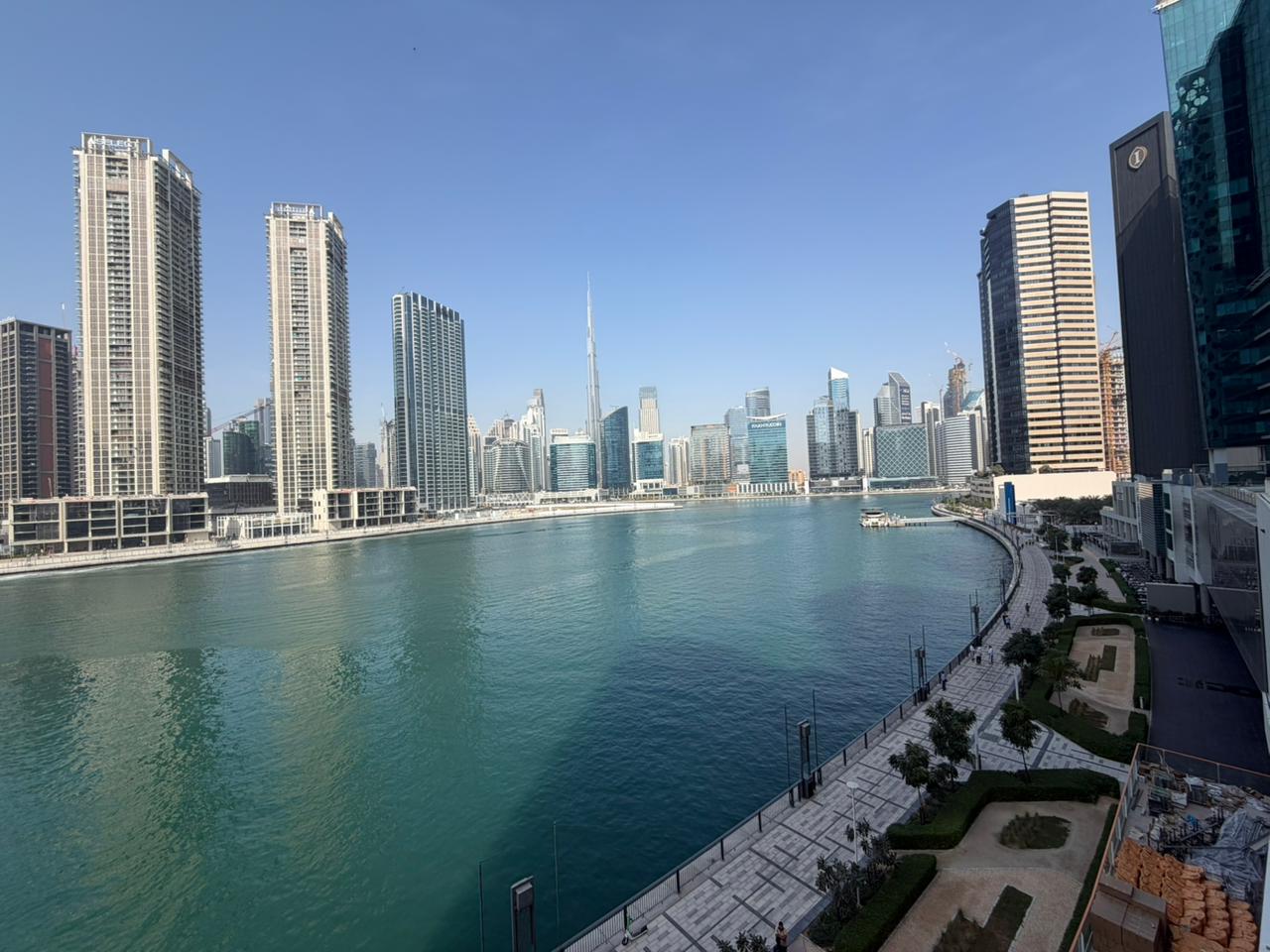One Cheque | Kitchen Equipped | Canal and Burj Khalifa View