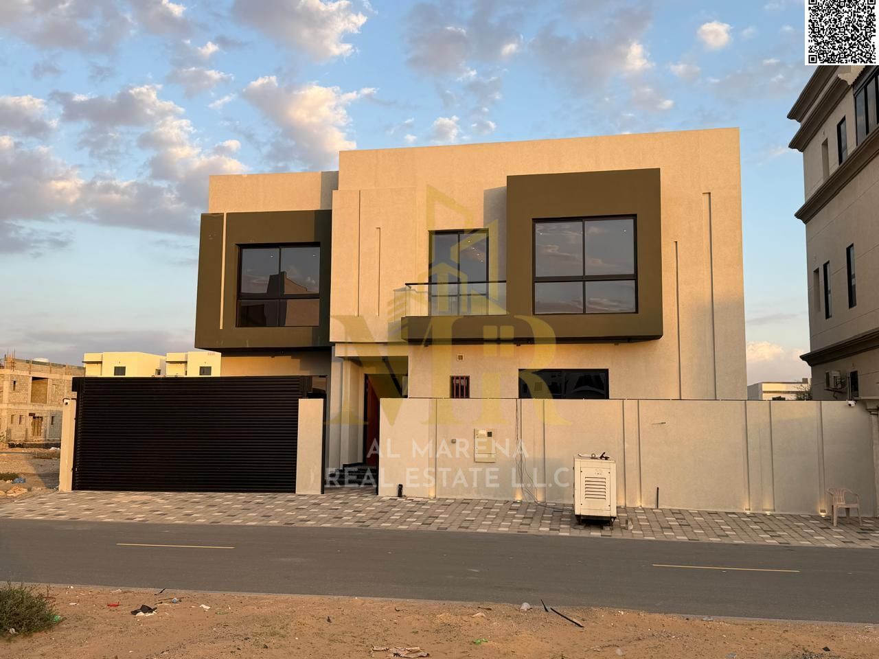 Luxury villa ready to move in for sale in Al Zahia with high-end finishing, price includes air conditioning, freehold ownership.