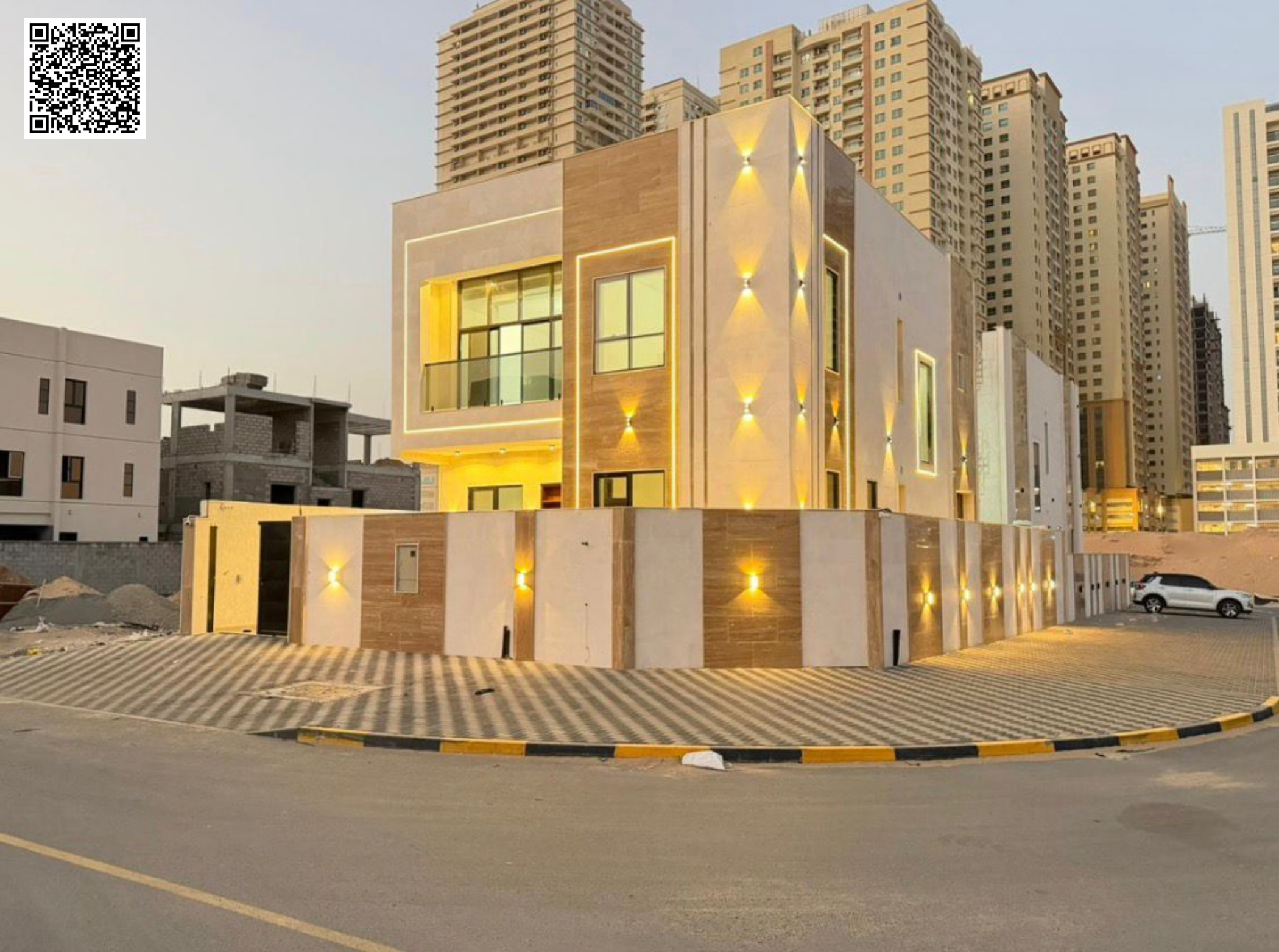For sale: a villa with luxury finishing, close to Sheikh Mohammed bin Zayed Street – freehold ownership for all nationalities for life – with the poss