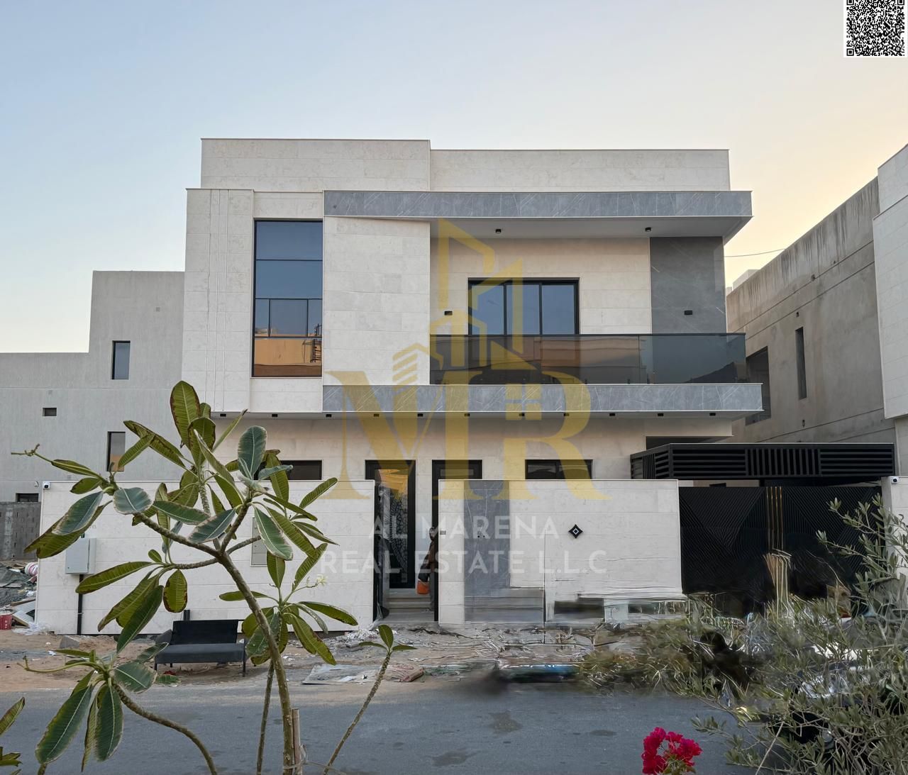 Luxury villa in Al Zahia, two floors and a roof, 6 master bedrooms, electricity, water and air conditioning included