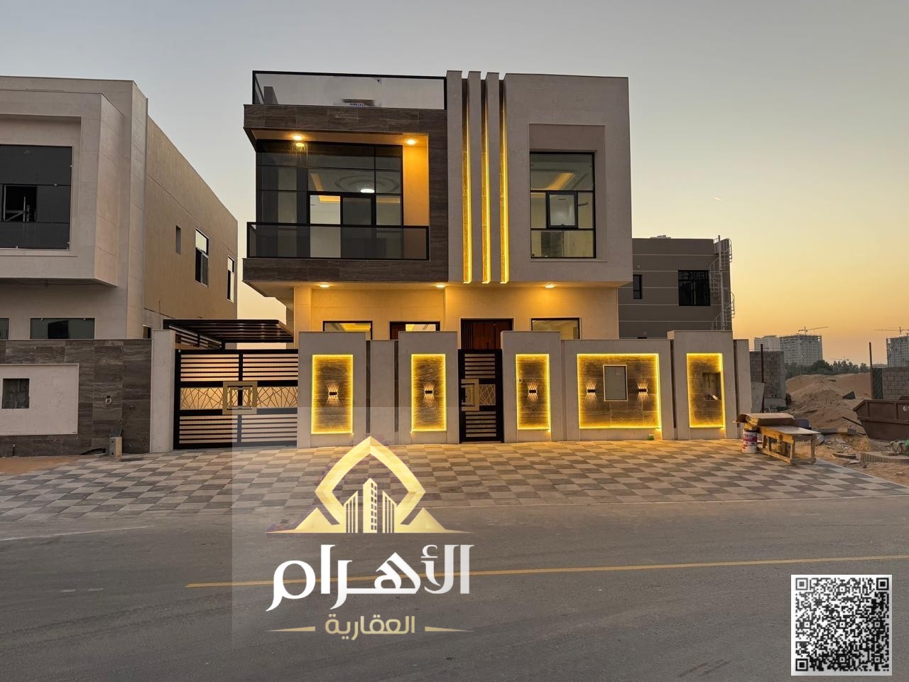 Luxury villa in Al Helio 2, Ajman, ready for immediate occupancy with high-end finishes and spacious living areas. Freehold ownership for all national