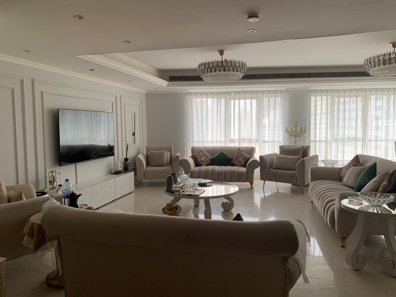 4BR apartment for sale in Al Majaz 3 with direct canal view, 2400 sqft, 2 master rooms, maid room, private parking, AED 1.4M.
