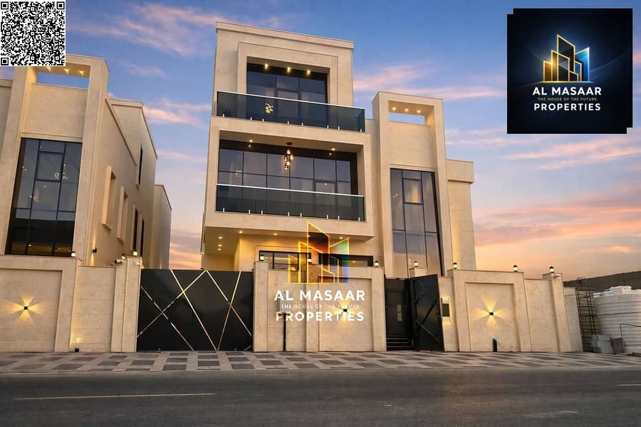 Luxury villa in Al Zahia, 7 master bedrooms, swimming pool + internal elevator, freehold ownership, price includes electricity and water.