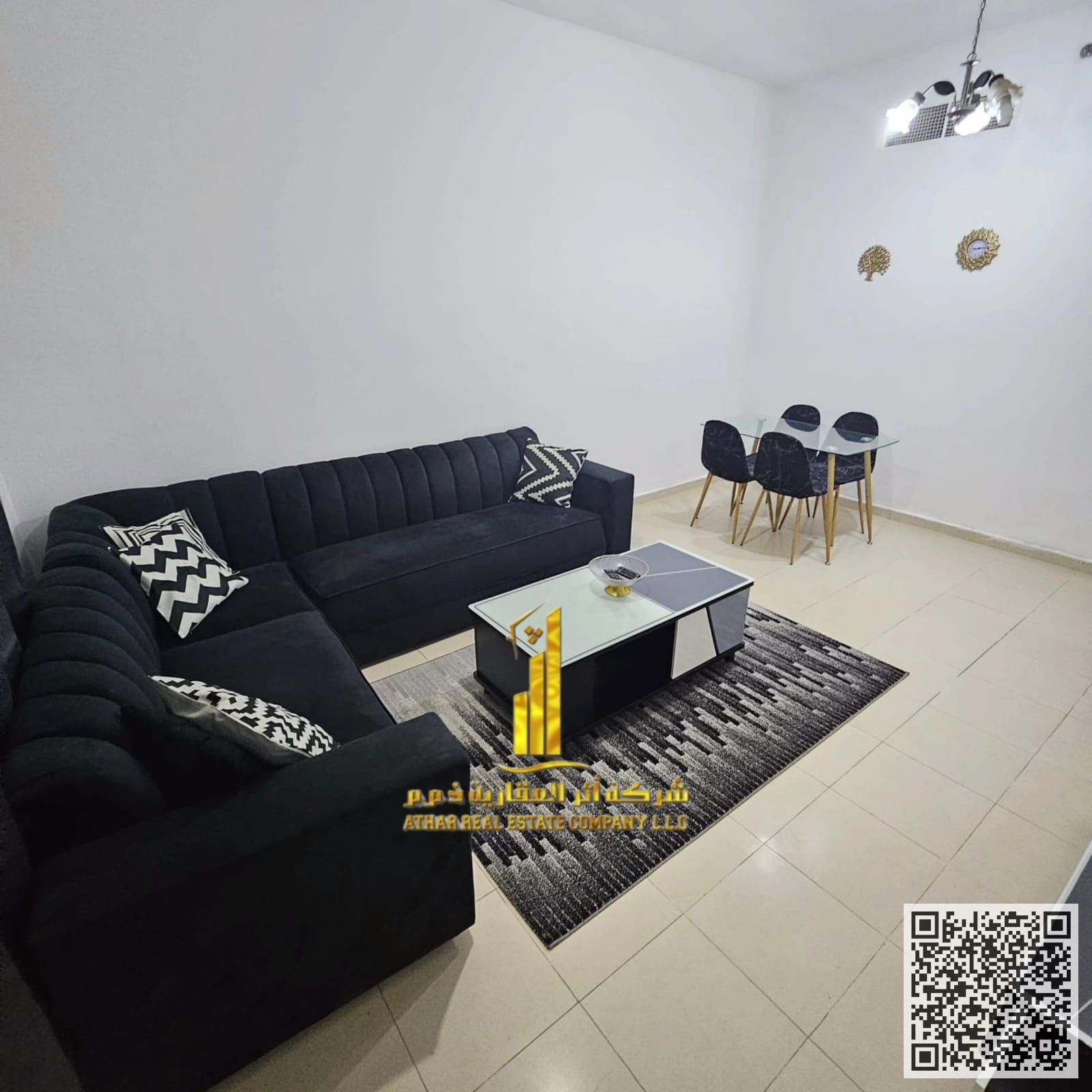 Two-bedroom apartment with a living room, newly furnished, for monthly rent in Ajman - Al Nuaimiya 3 - City Tower