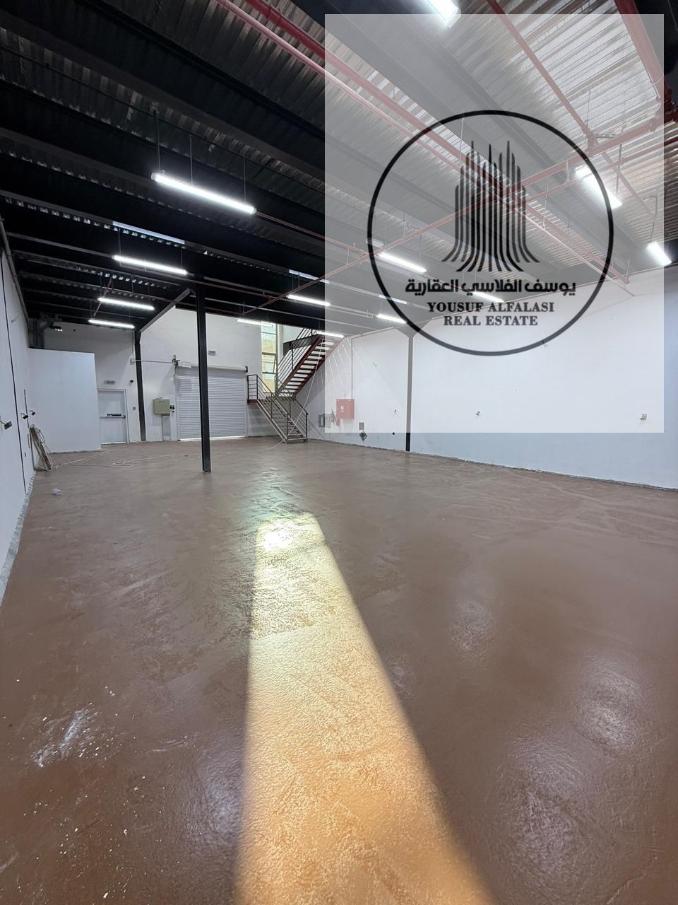 3400 sq ft warehouse, 29 kW electric, industrial shelf 1