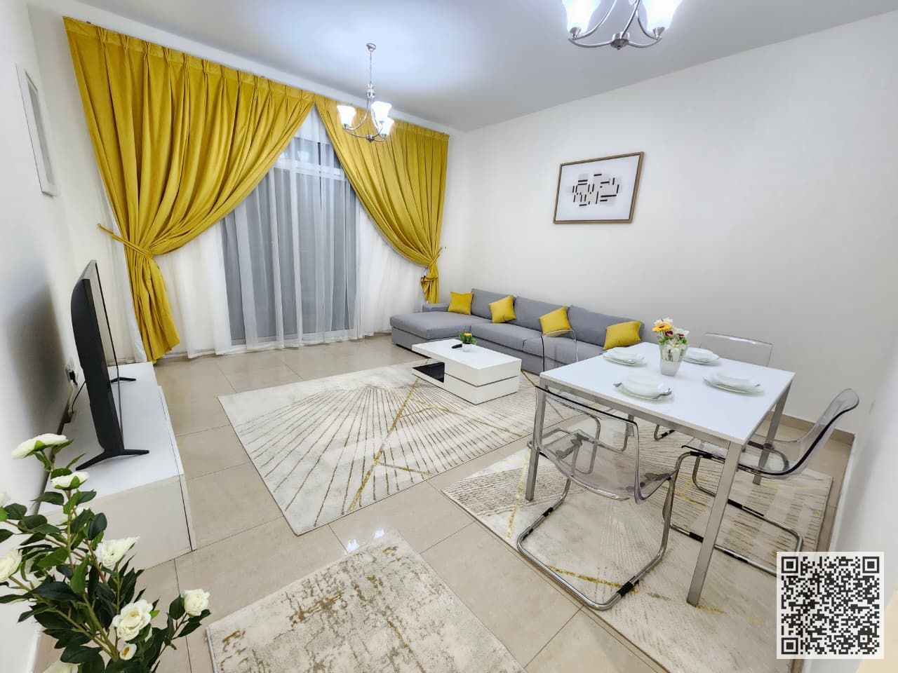 Luxury apartment, first occupancy, one bedroom and living room, fully furnished with new furniture, for monthly rent in Ajman - Liwara
