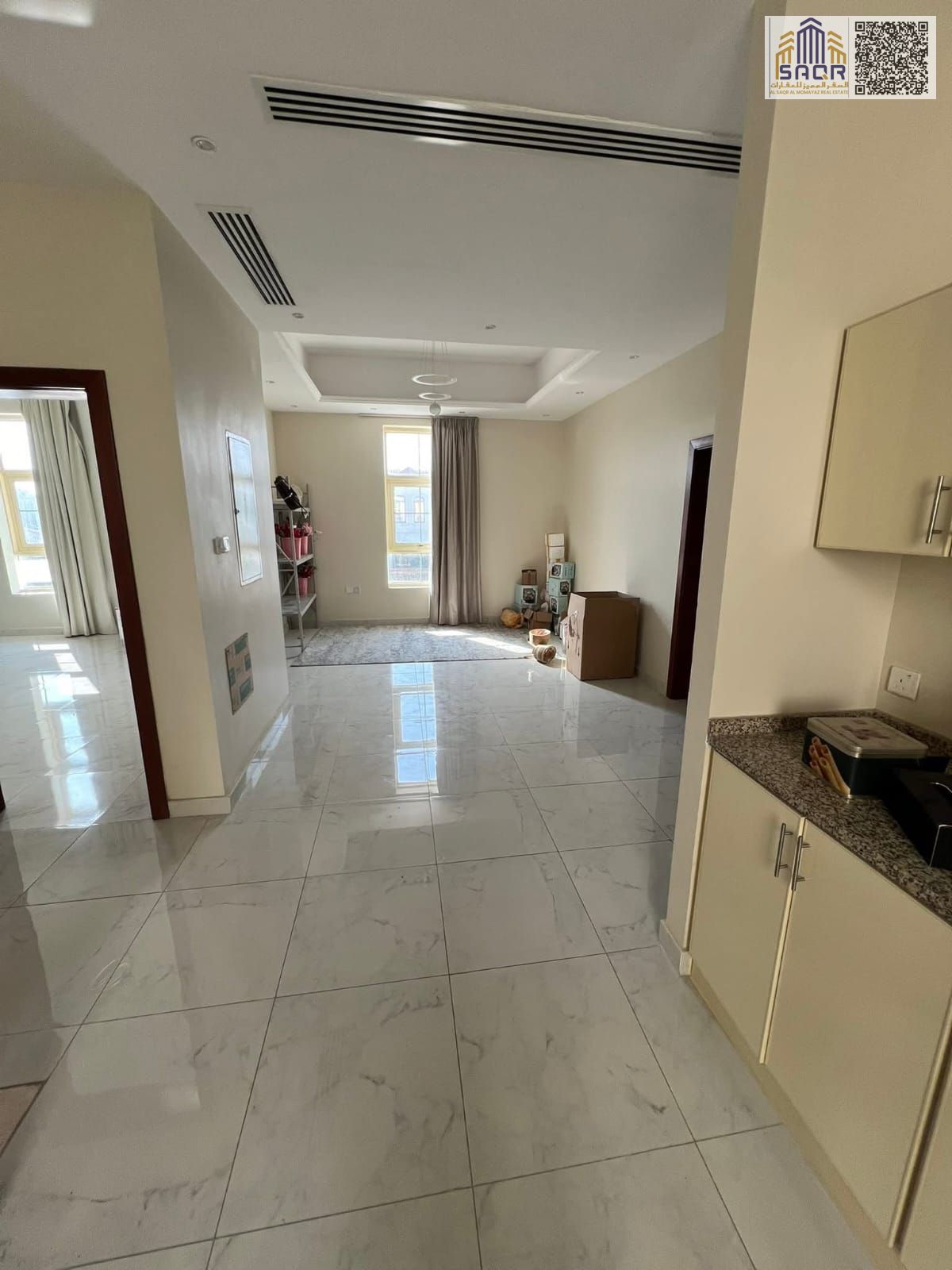 Luxury villa with elegant design featuring six bedrooms three spacious living halls seven bathrooms and wide balconies with open views