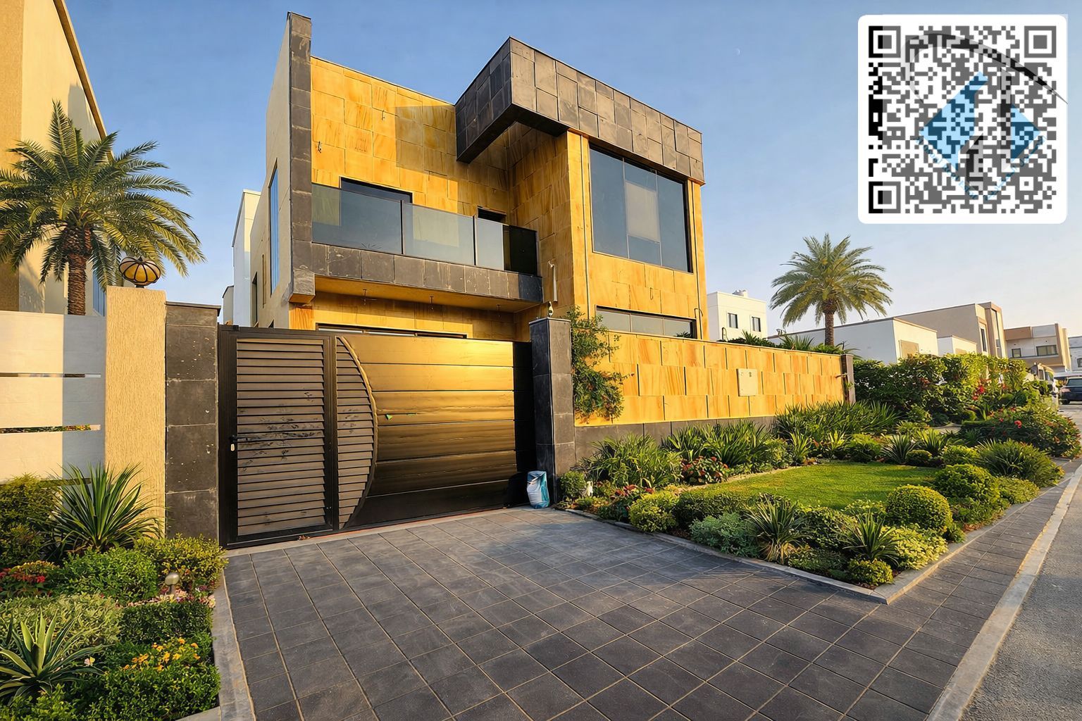 Luxury villa for sale in Al Zahia, 5 master bedrooms, ready to move in, including registration and ownership fees, electricity and water.