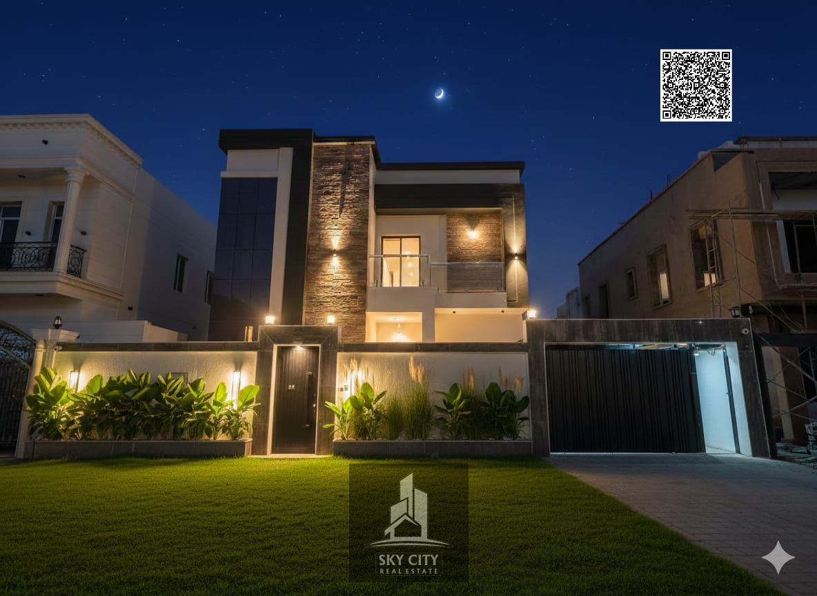 3-bedroom villa with a large yard, opposite Al Rahmaniya, Sharjah, and directly behind the services.