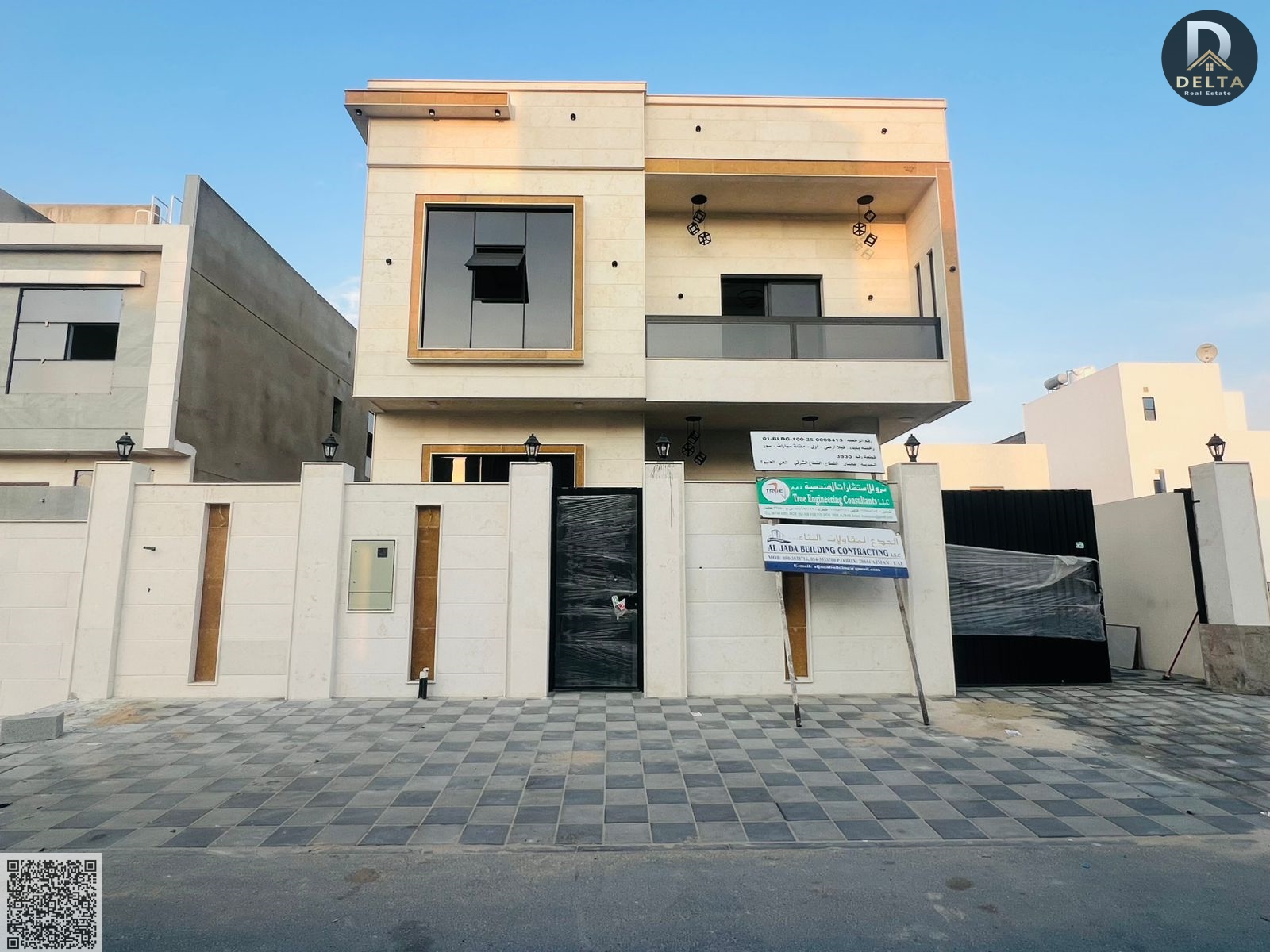 For sale: Villa in Al Zahiyah area, Ajman. Modern design with a large setback in front of the villa. Close to amenities such as malls. The villa is di