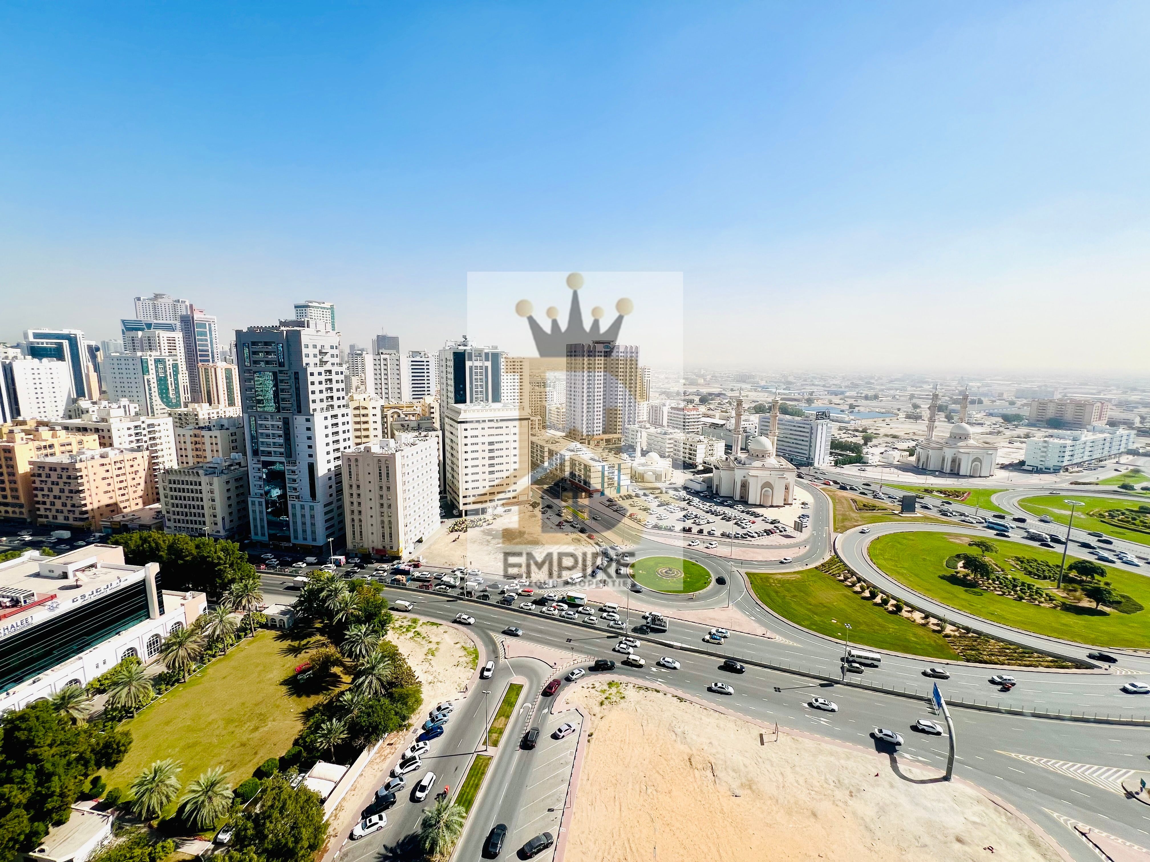 Full open view big space storeroom with balcony must Room maintenance free one parking free exit Dubai