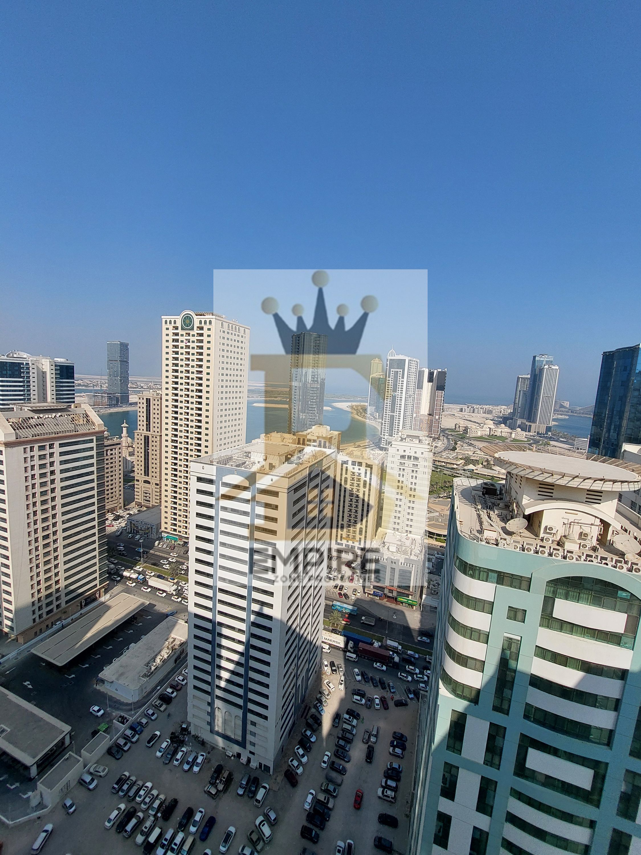 luxury living with partial sea view good finishing wardrobes gym&pool and maintenance free Prime location near close exit to dubai