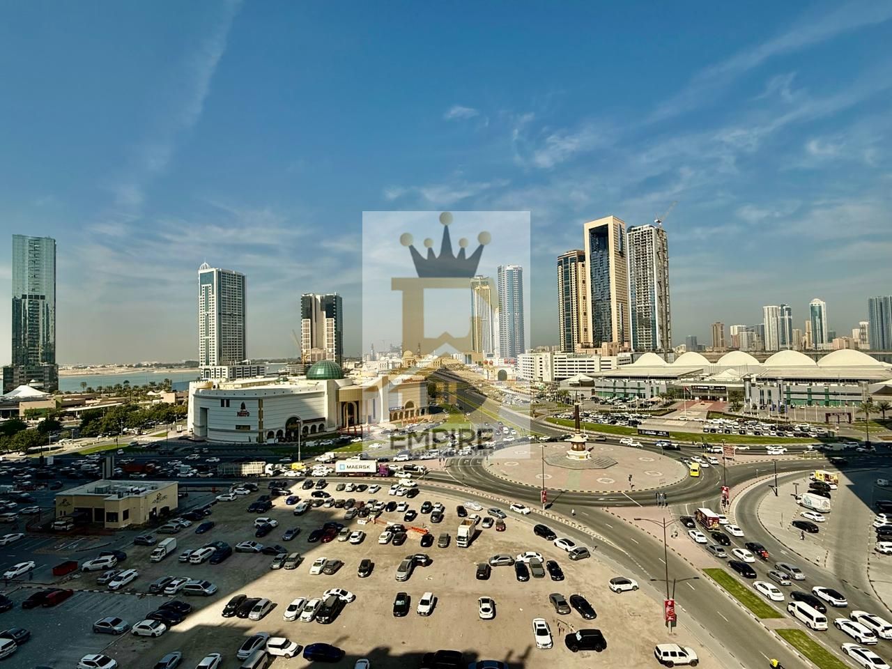 luxury living with huge balcony sea view also a maid room good finishing wardrobes one parking free prime location on main road building near close exit to dubai