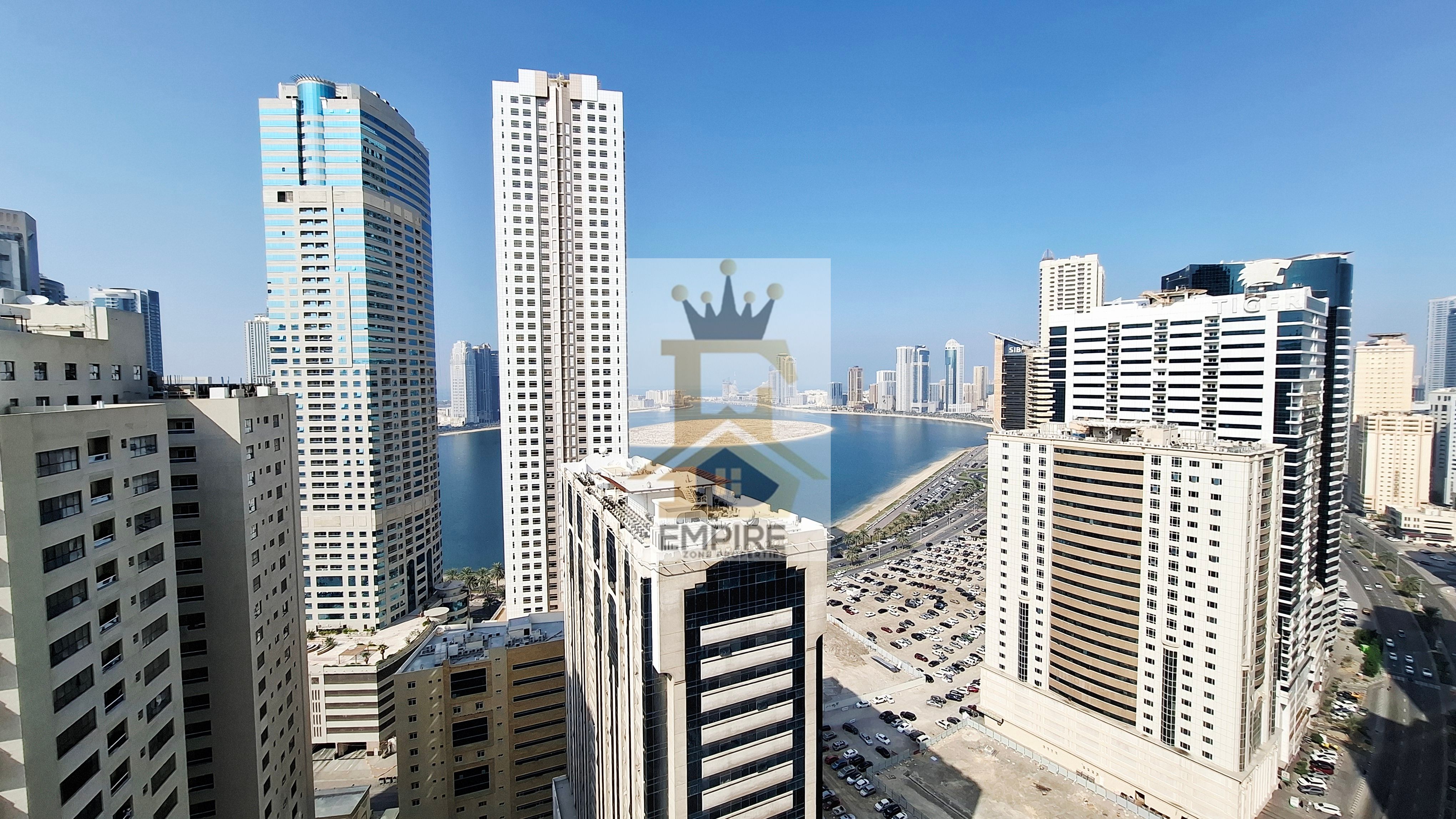 Spacious 3BHK Apartment | Kitchen with Stunning Sea View Balcony | Spacious Hall Maid Room with Attached Bathroom | Chiller Free | Gym & Pool | 1 Parking Free 15 Days Free in Al Taawun Area.