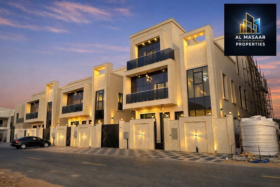 Luxury villa in Al Zahia with a swimming pool and internal elevator, consisting of 7 rooms, price includes electricity and water.