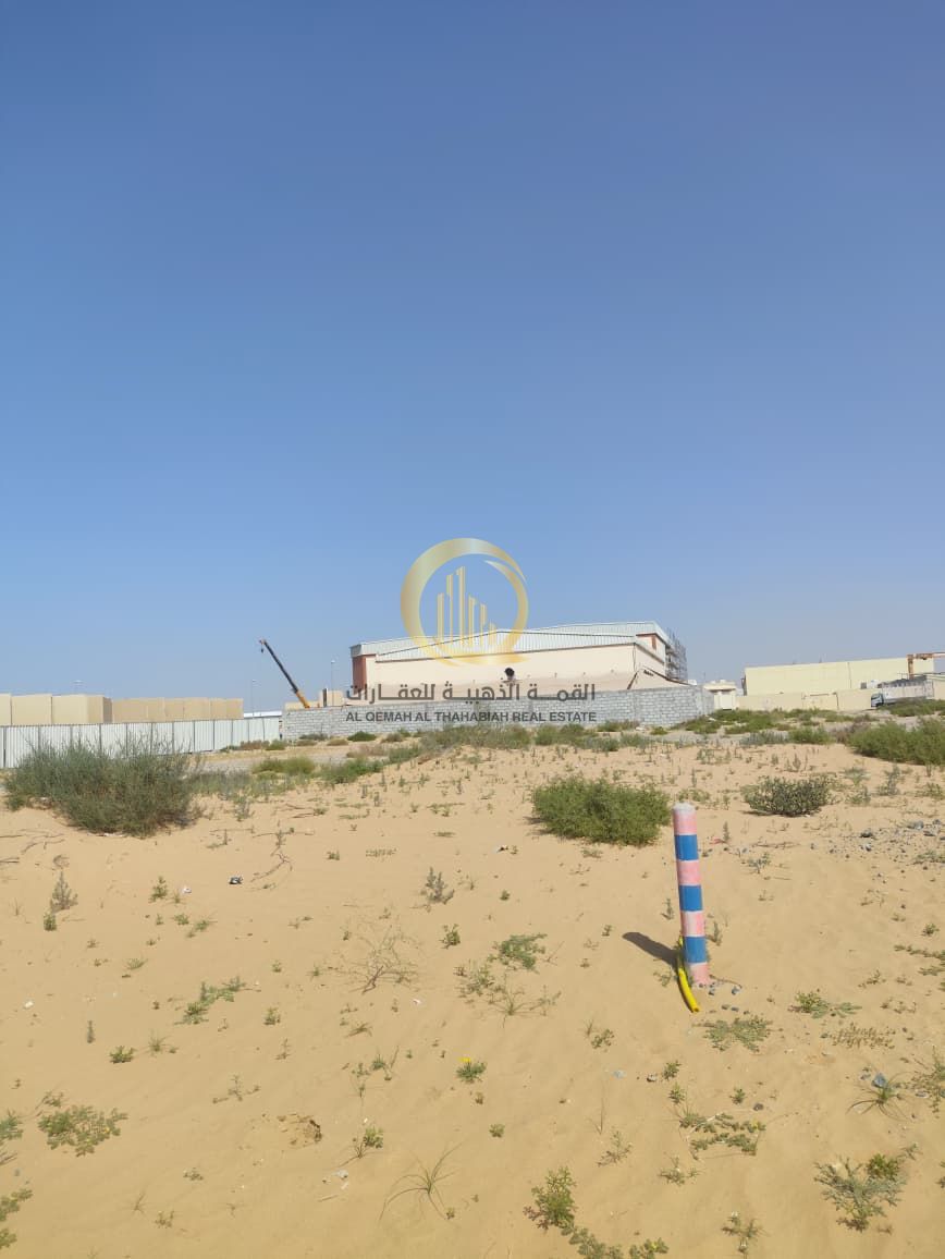 Industrial land for sale in the Al-Sajja Industrial Area Industrial (Sheikh Faisal) Excellent location near the UAE border entrance Prime area o
