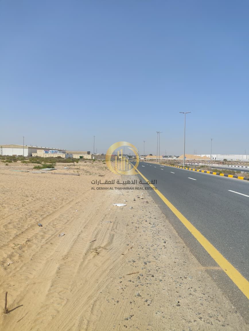 Freehold land for all foreign and Arab nationalities in Al Sajaa Industrial Area, Al Hanu Al Jalil, on Public Street 36, with a very special area of