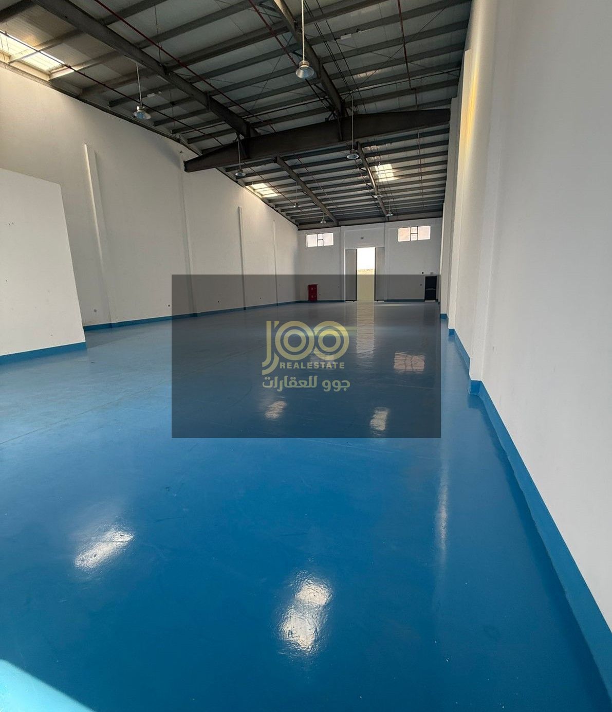 Available for storage only. Electricity 25. First occupancy. Epoxy flooring. Setback area behind the building.