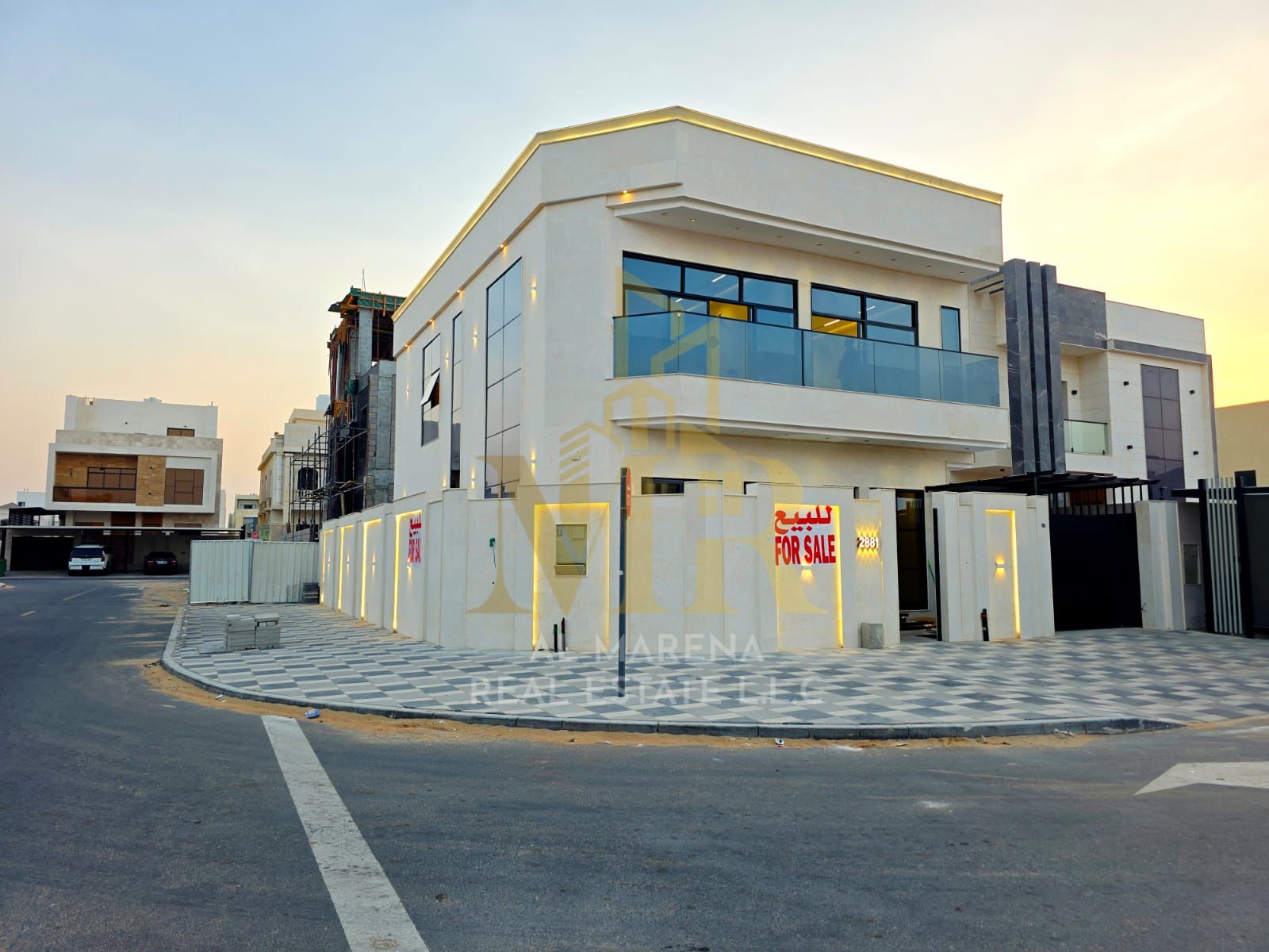 Own a luxurious villa in Al Bahia now with five master bedrooms, a rooftop terrace, and a living area, at a price that includes registration fees.
