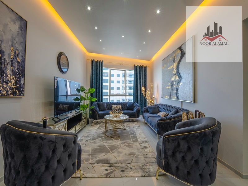Sharjah Al Khan, 2-bedroom apartment with living room, kitchen, 3 bathrooms, balcony, and maid's room