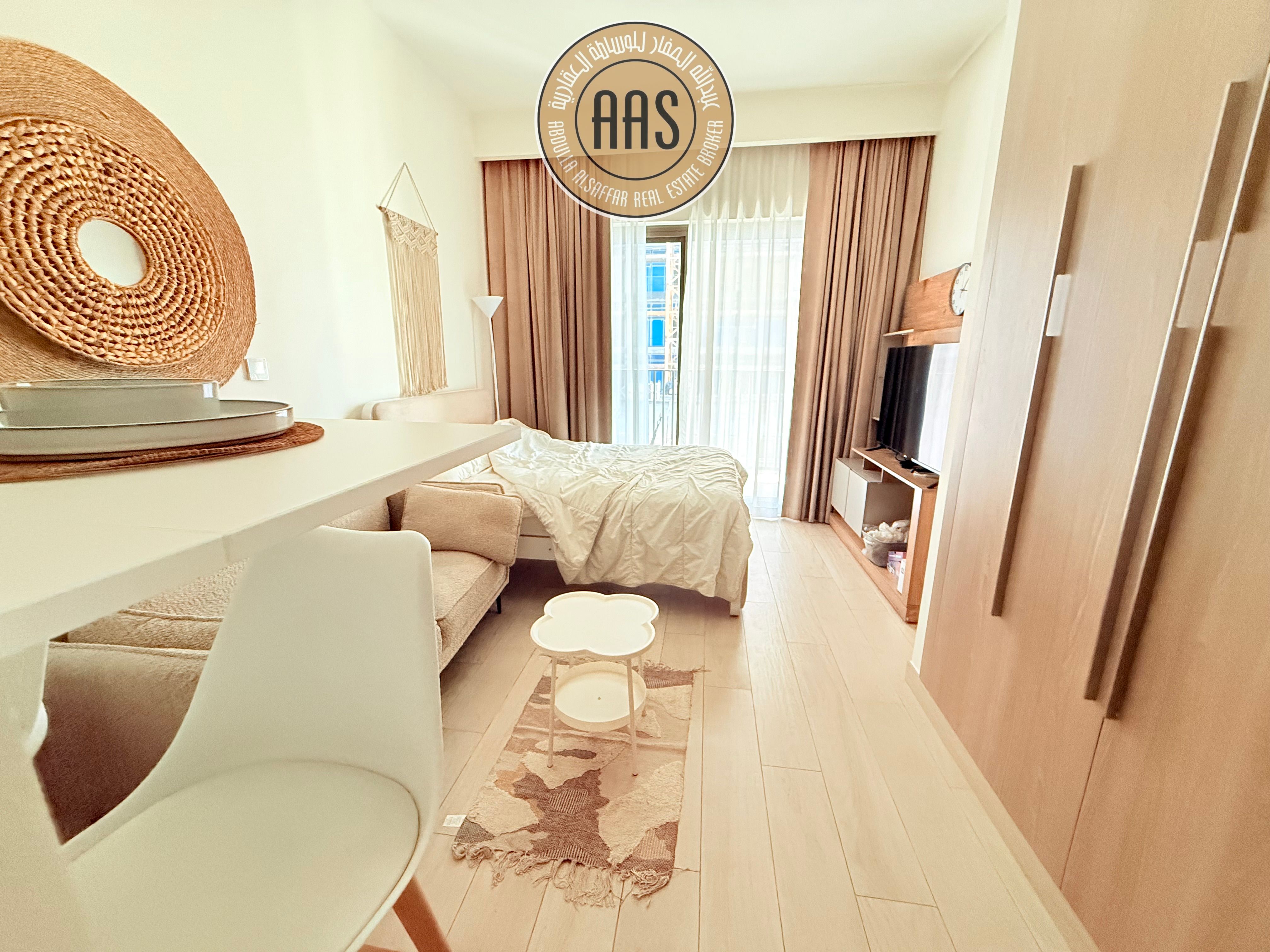 Ready to move spacious studio with kitchen appliances in al furjan Dubai