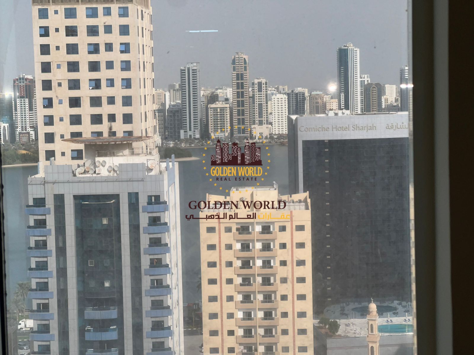 For rent in Al Khan, 2BR + hall with open & sea view, gym available. Prime location. Annual rent 41K AED.
