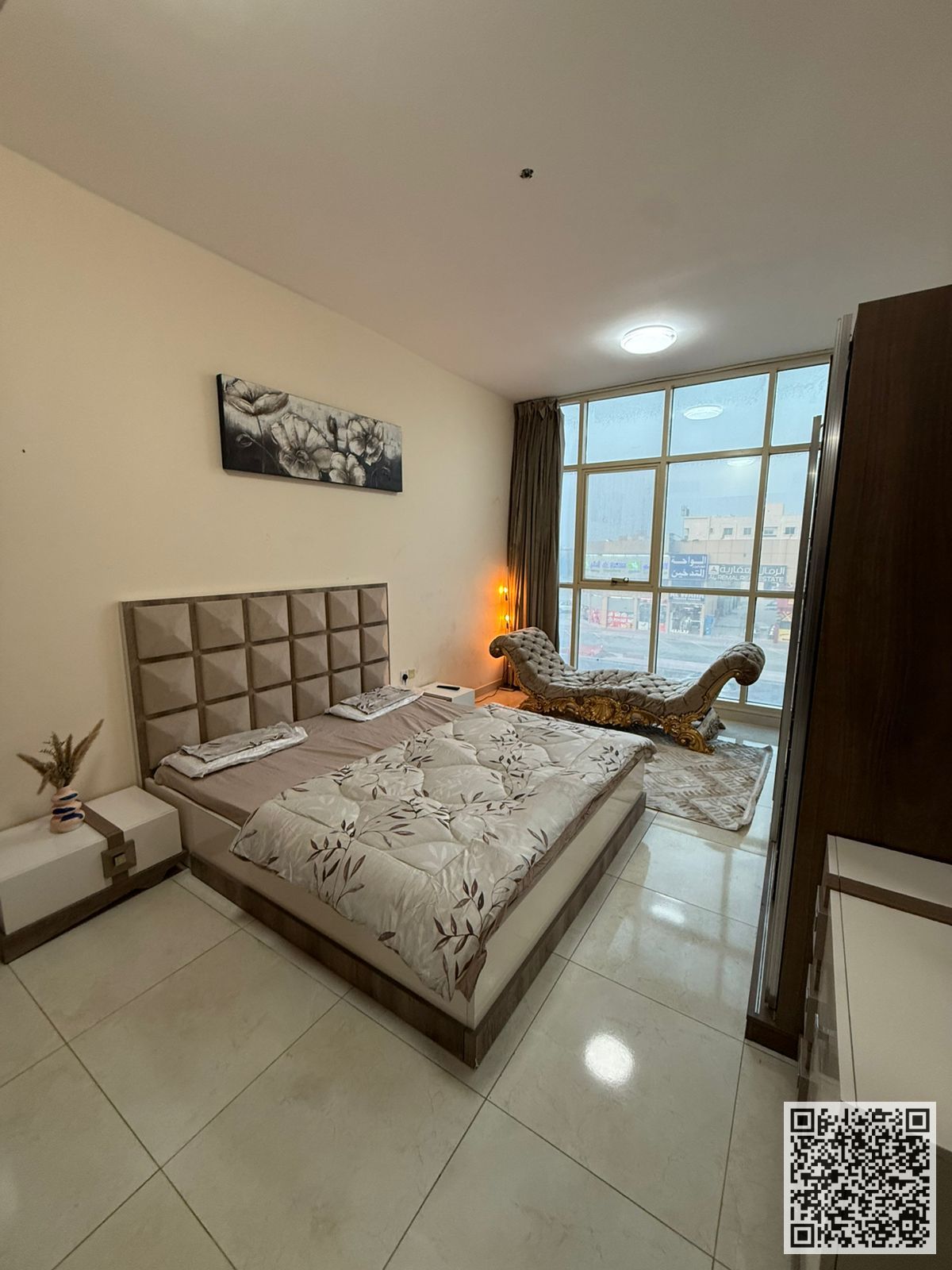 For monthly rent in Ajman - Studio apartment semi-detached kitchen, open view, fully furnished new with elegant furniture and a fully equipped kitchen