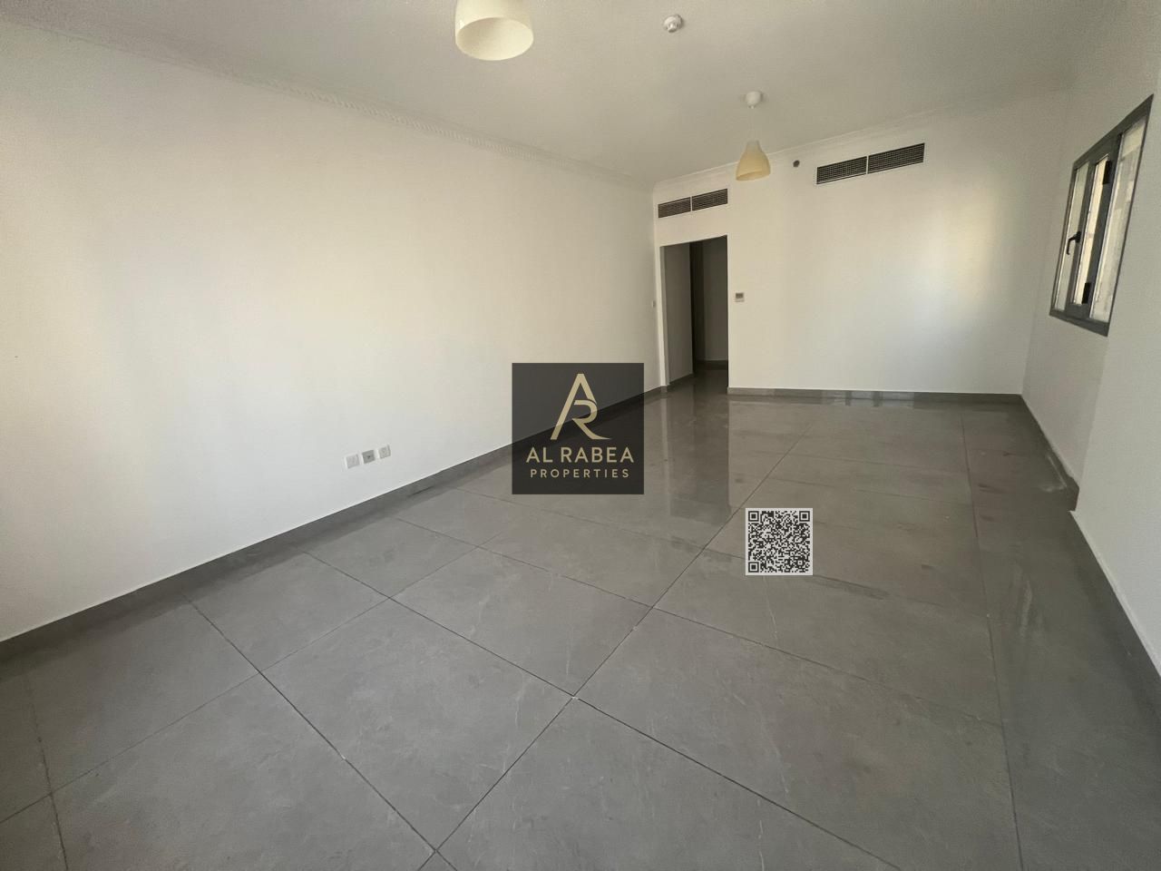 Two bedrooms, a living room, and three bathrooms. Spacious layout. Central air conditioning. Includes a swimming pool and free gym access.