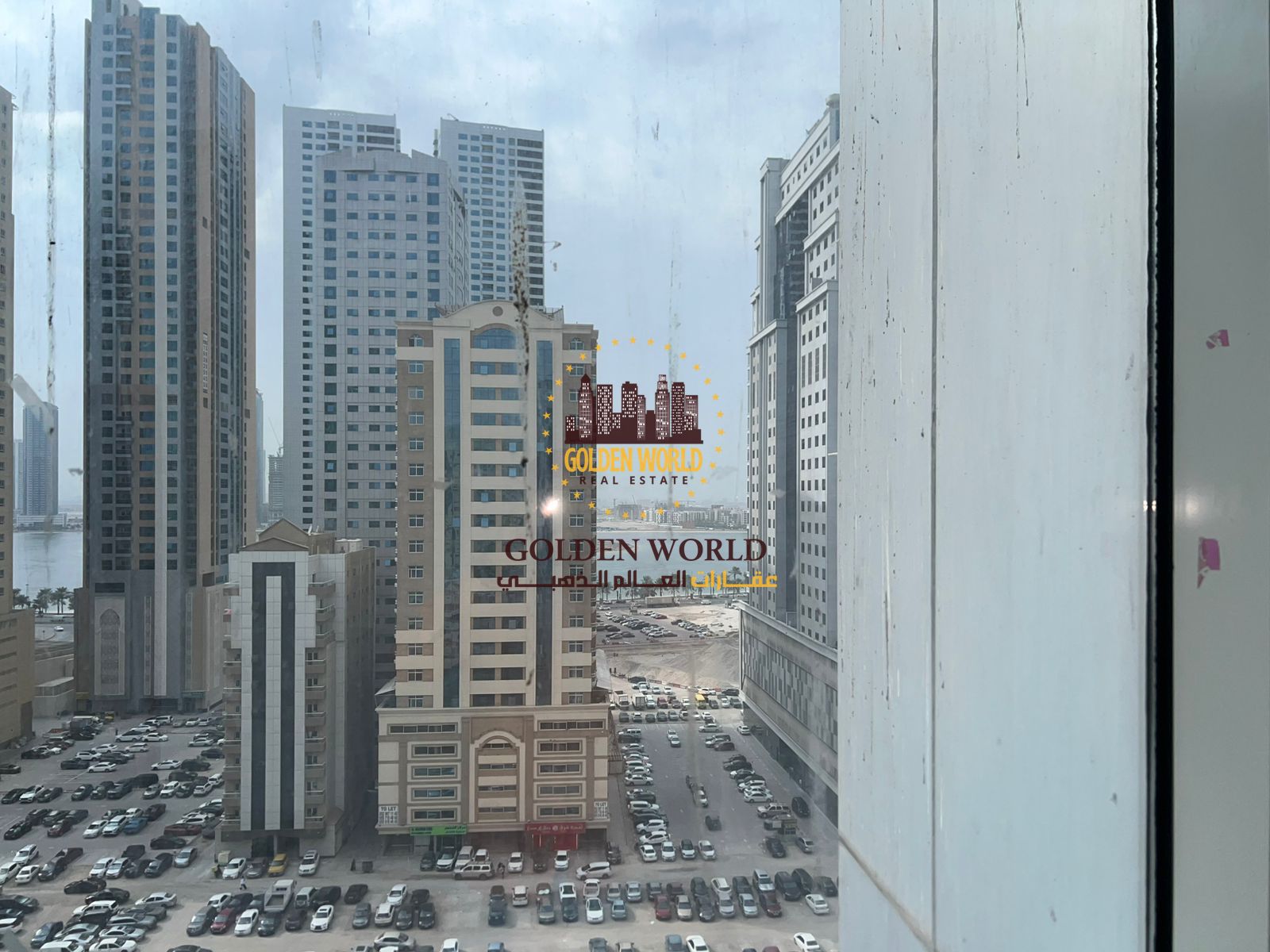 For rent in Al Khan, 2BR + hall with 2 balconies, 2 baths, full open panoramic view, parking AED 1,000. Annual rent 47K AED.