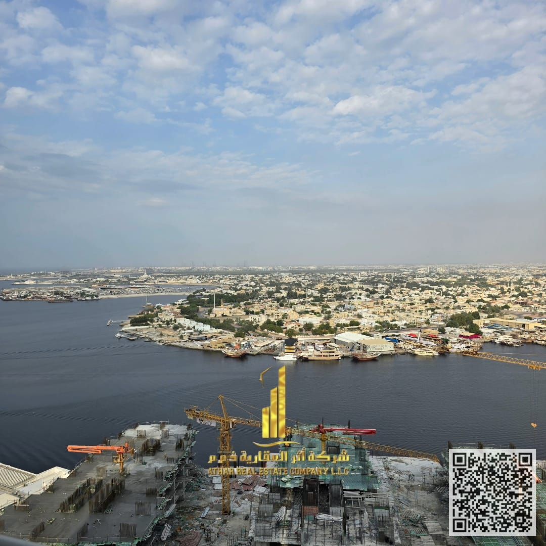 Luxury apartment Two bedrooms and a living room with a balcony and sea view, fully furnished, for monthly rent in Ajman, Oasis Tower. Includes bill