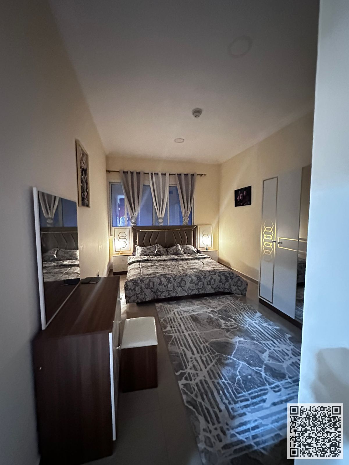 Luxurious apartment, one bedroom and a hall open view, fully furnished New with elegant furnishings and a fully equipped kitchen