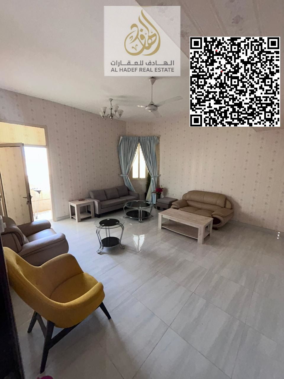 One bedroom, living room, balcony, bathroom, and kitchen (furnished)