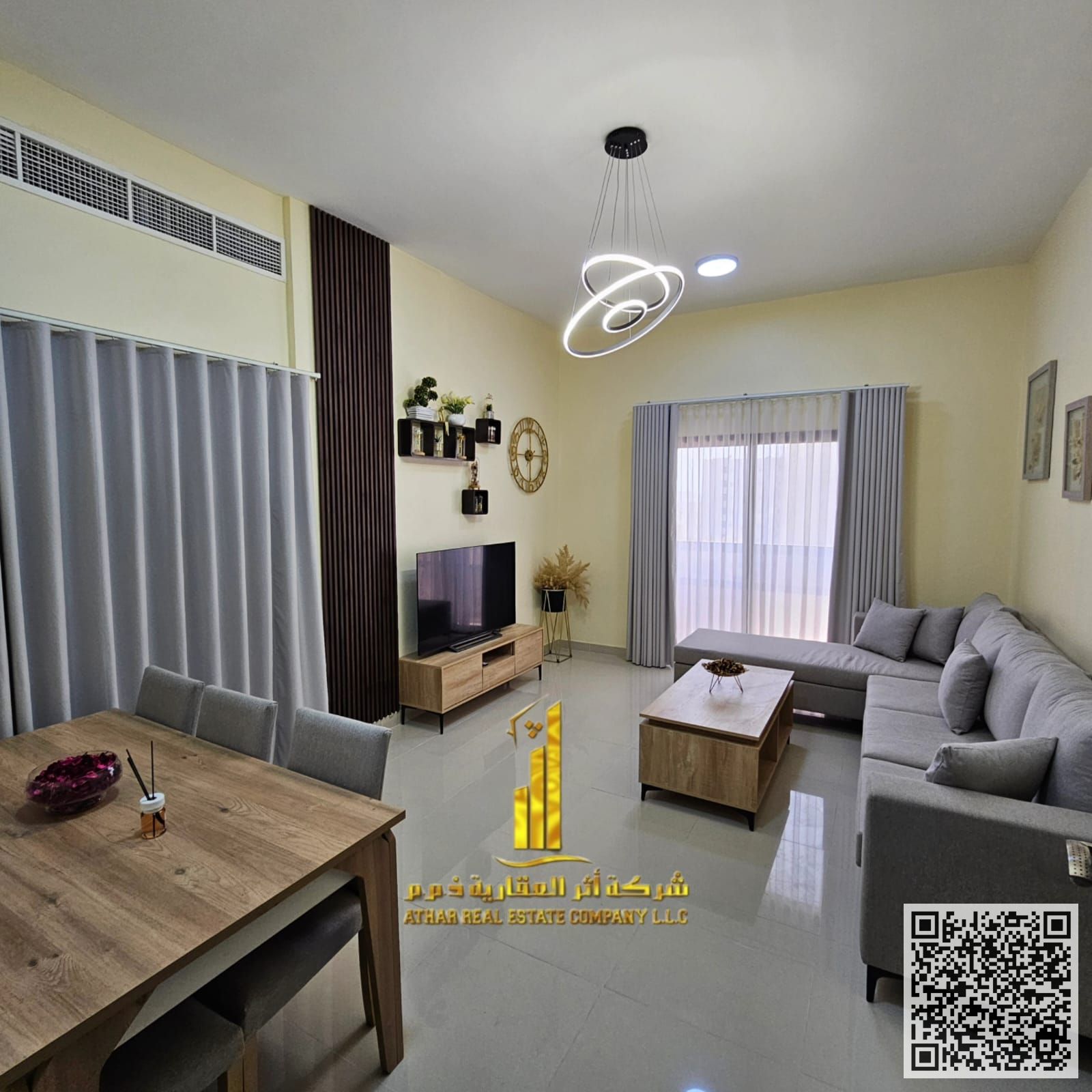 Luxury Apartment One bedroom and living room with balcony for monthly rent on Ajman Corniche. Fully furnished, at a special price! Rent includes