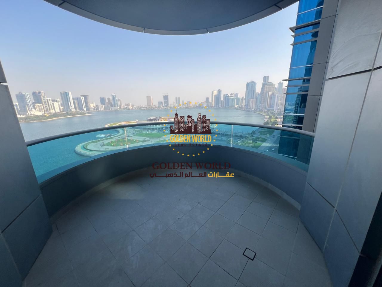 Luxury 3BR Apartment for Annual Rent in Al Majaz 3, Full Panoramic Sea View, 2 Balconies, Maid Room, Gym, Pool, Free AC, Family Only, Installments Ava