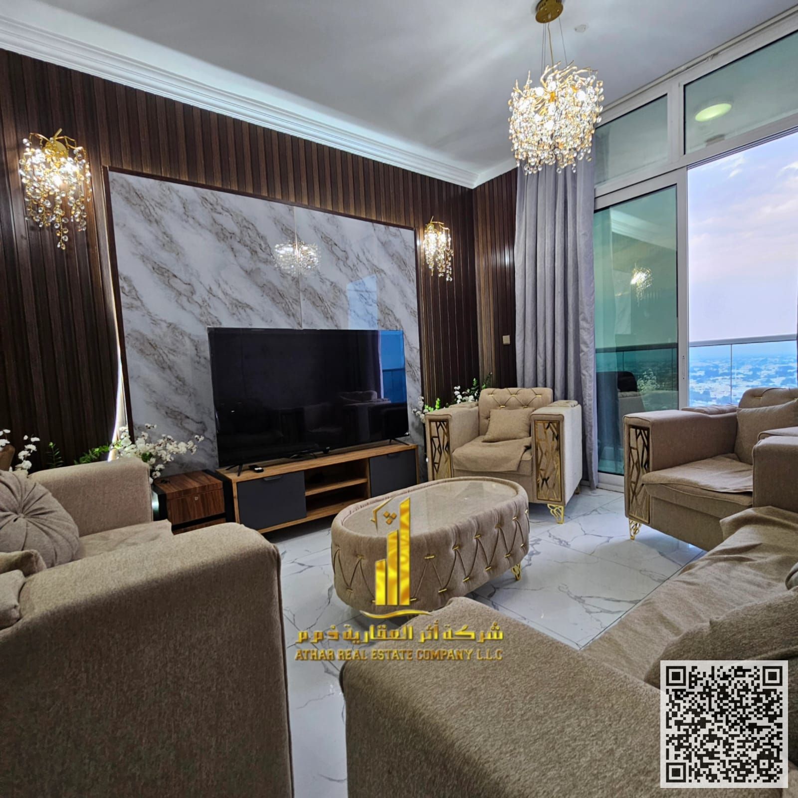 Second tenant in a brand new apartment with a breathtaking sea view. The most luxurious and elegant two-bedroom apartment with a living room, fully fu