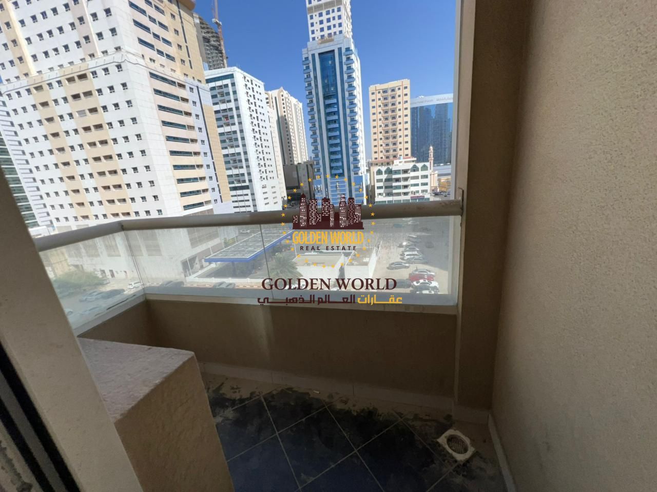 2 bedroom apartment with balcony, open kitchen and living view, side view, 2 bathrooms in Al Khan rent AED 40,000 yearly