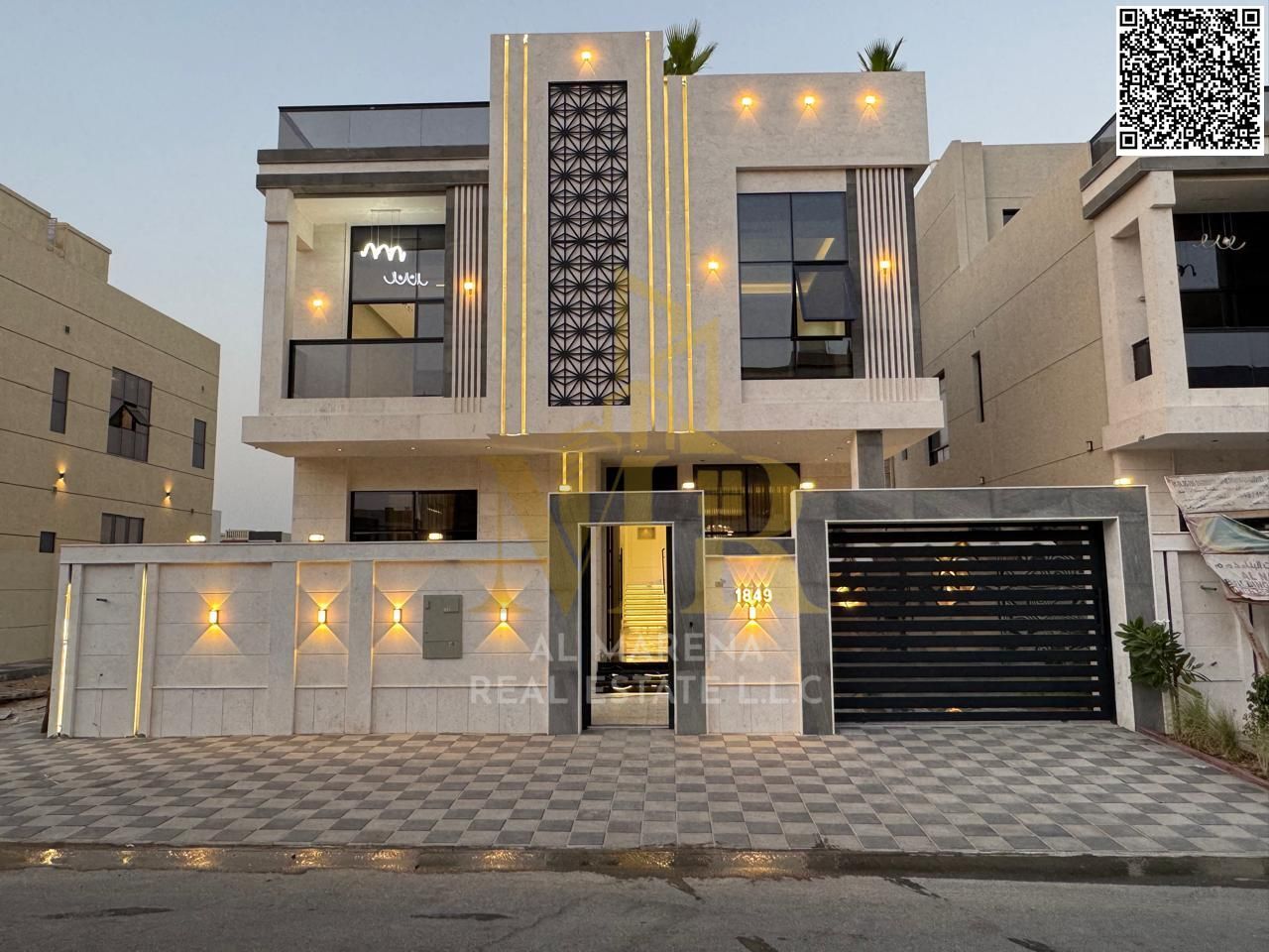 Distinctive villa for sale in Al Zahia - Street and alley | Two floors + roof + elevator | 5 master bedrooms