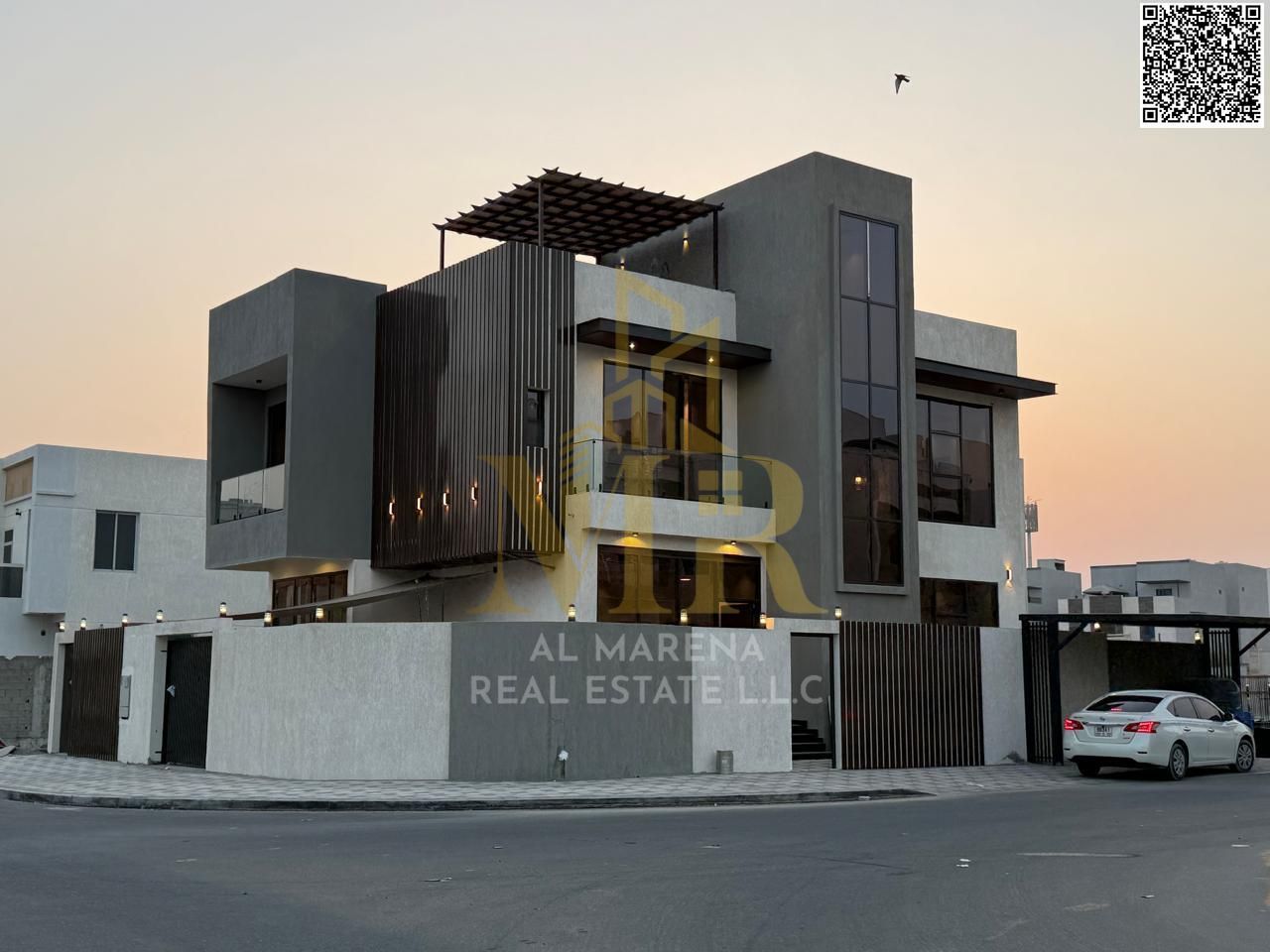 Luxury corner villa for sale in Al Zahia – 2 floors + roof | 5 master bedrooms | All-inclusive