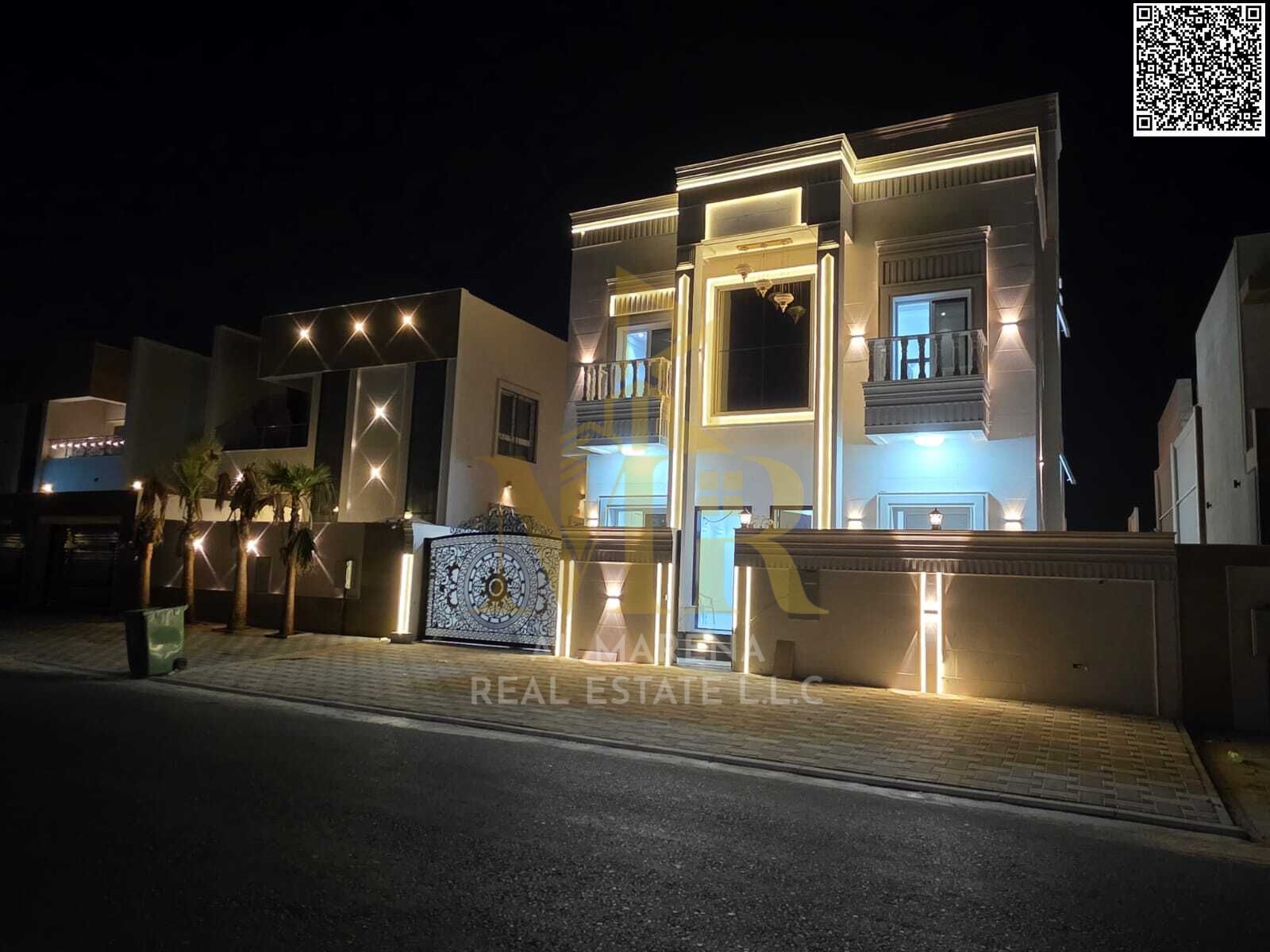 Luxury villa for sale in Al Zahia – 5 master bedrooms | Two floors + roof | Modern design and spacious areas