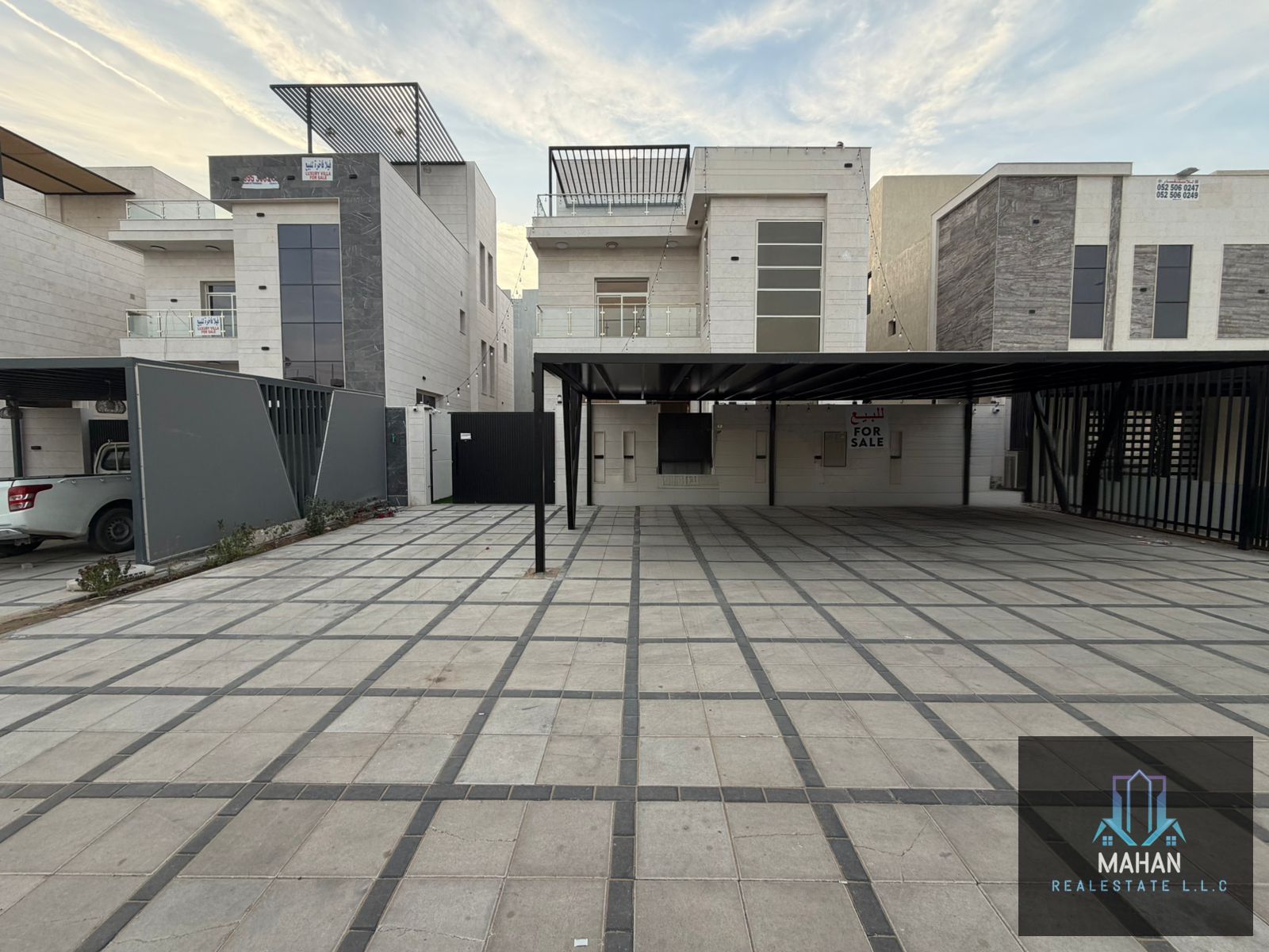 Brand New Villa for Sale In Ajman Helio 2 Land area 3100 sq. Ft Ground floor + First floor + Roof Building area 3500 sq ft 5 bedrooms, living room, hall, storage room, and maid's room Asking price : 1.9 Million