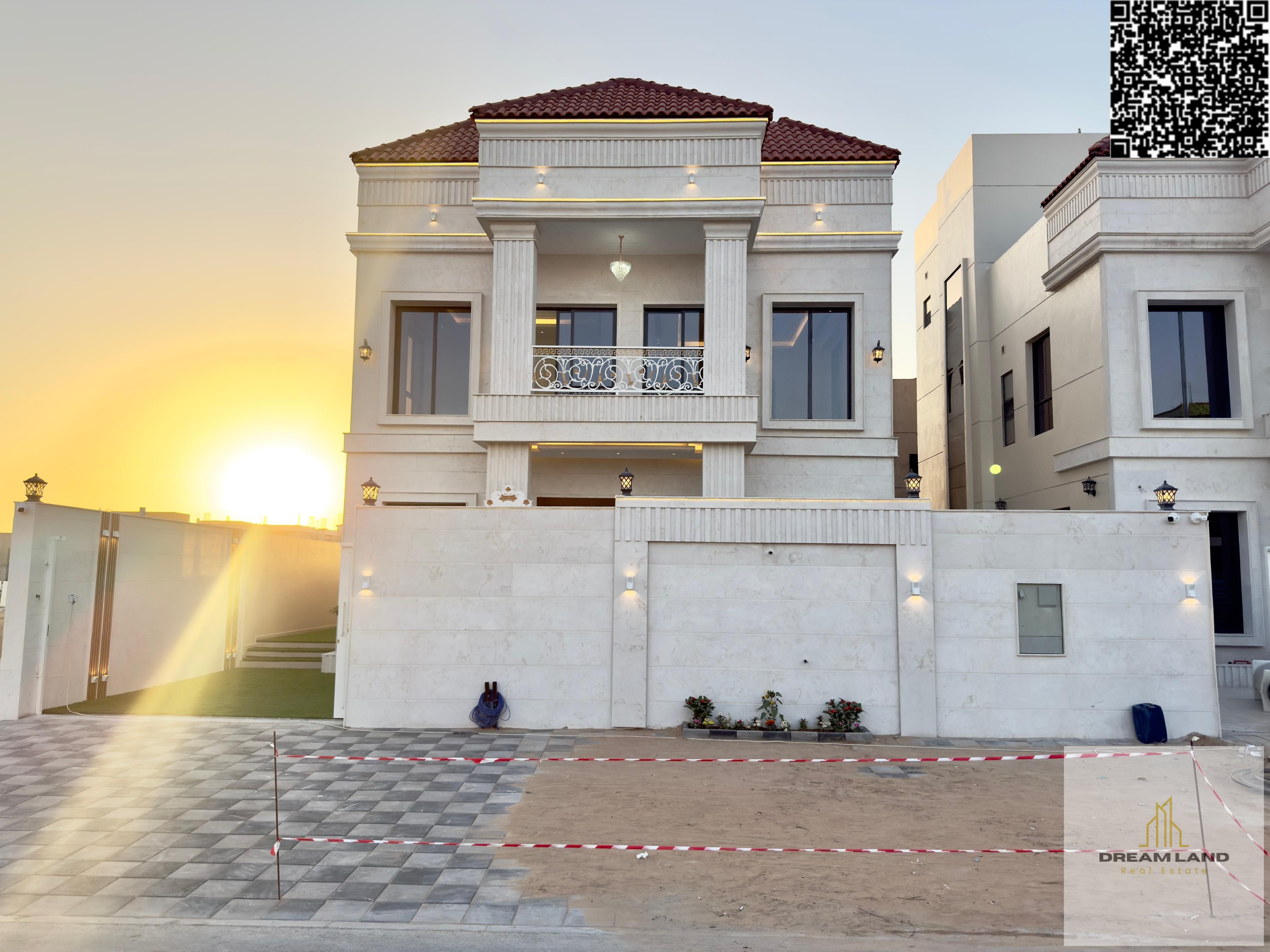 One of the most luxurious villas in Ajman for sale in a prime location overlooking the main street, including registration and ownership fees | Bank f