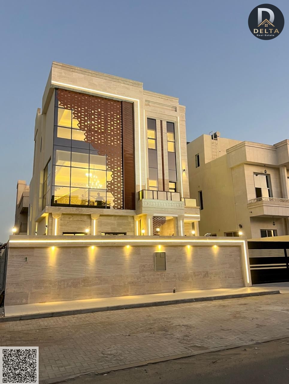 Luxury modern villa for sale in Al Alia area – Ajman, in a strategic residential location close to all services and Sheikh Mohammed Bin Zayed Road, su