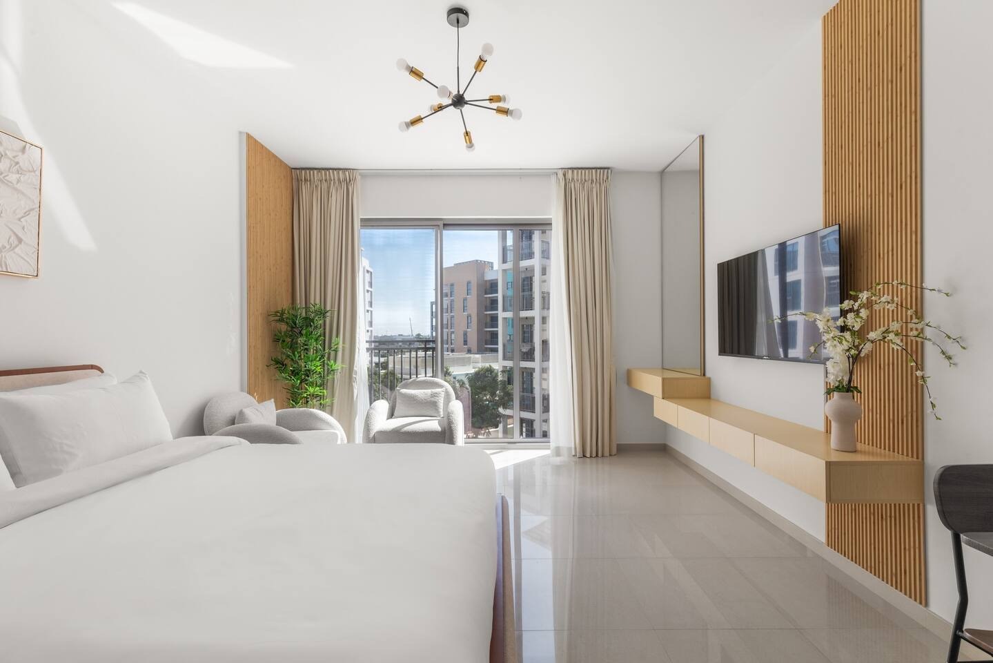 Larry Studio APARTMENT with James pool cover parking fully furnished inside Al Jada Sahb community Sharjah