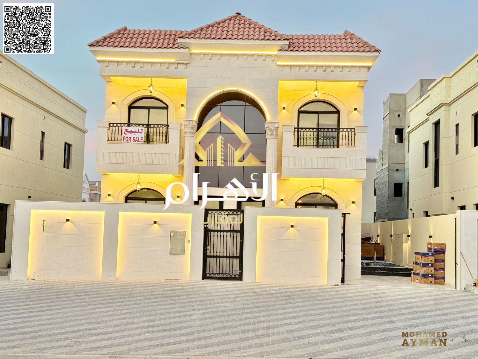 Luxury G+2 Villa for Sale in Al Helio 2 – 5 Bedrooms, Private Pool Opposite Mosque